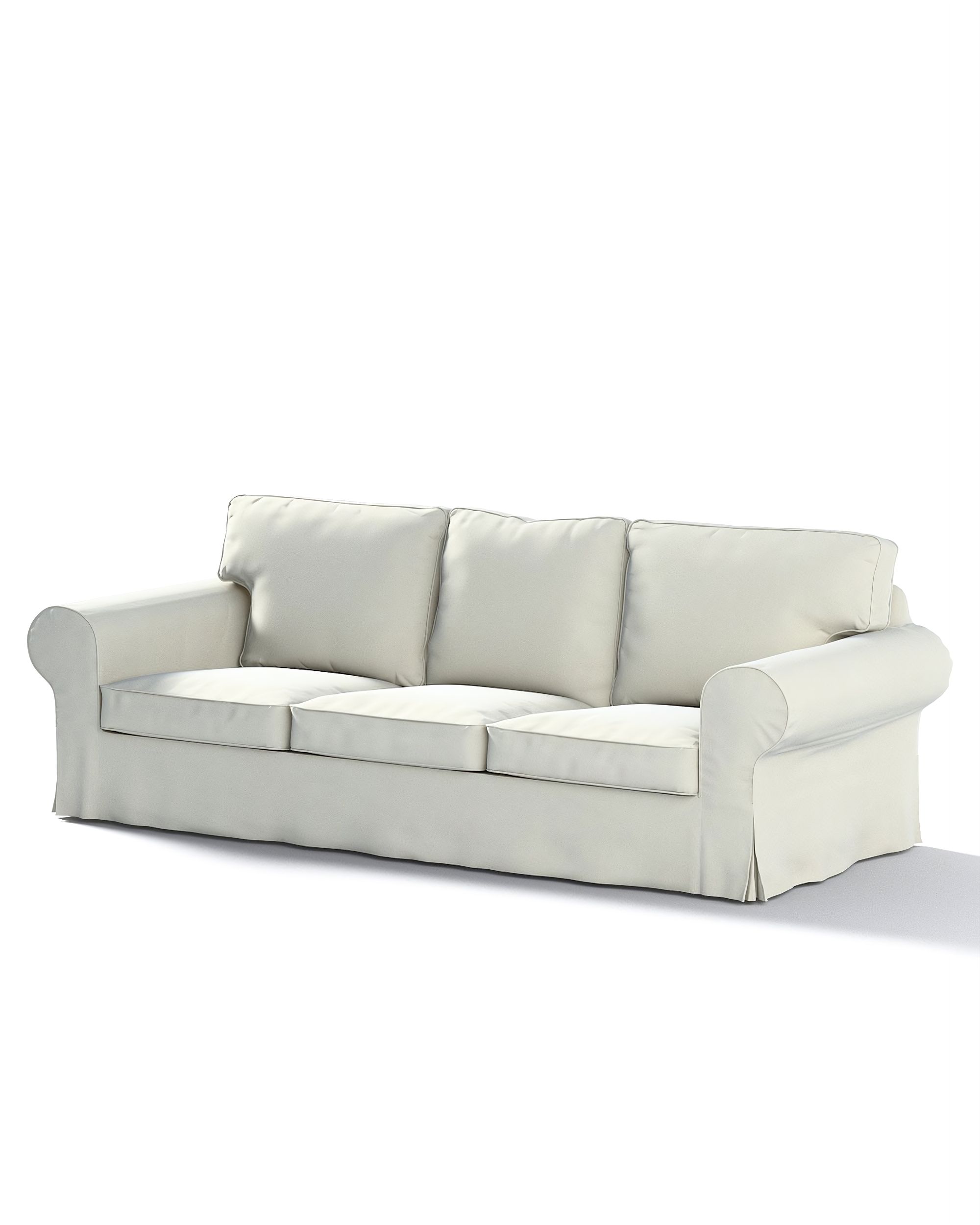 Bezug für Ektorp 3-Sitzer Sofa nicht ausklappbar Farbe creme Stoff glänzend, samt
