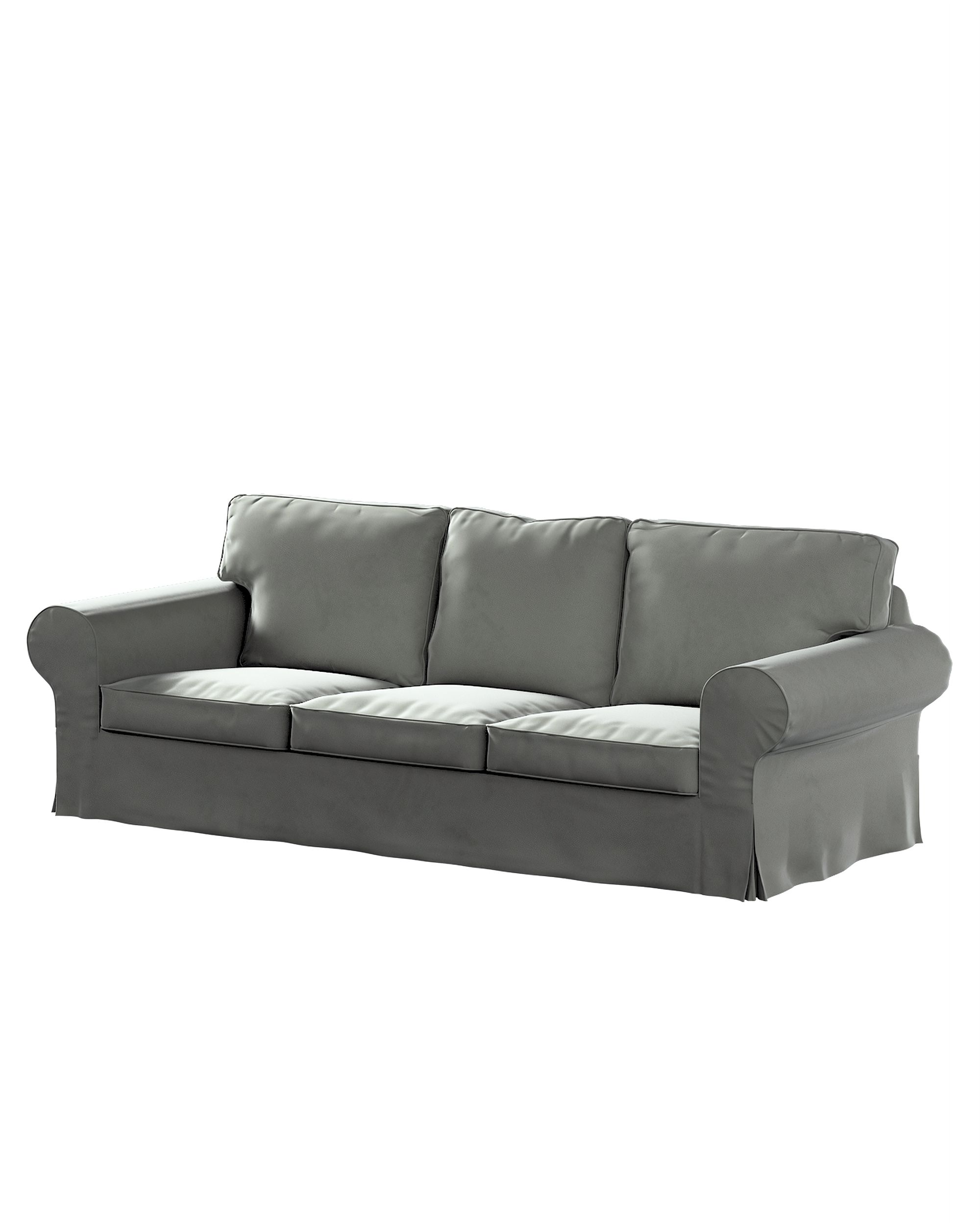 Bezug für Ektorp 3-Sitzer Sofa nicht ausklappbar Farbe grau Stoff glänzend, samt