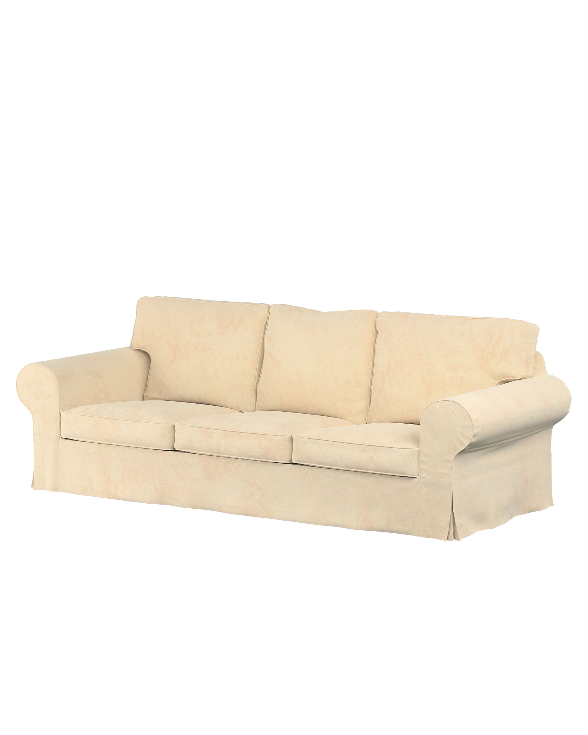 Bezug für Ektorp 3-Sitzer Sofa nicht ausklappbar Farbe ecru Stoff glänzend, samt