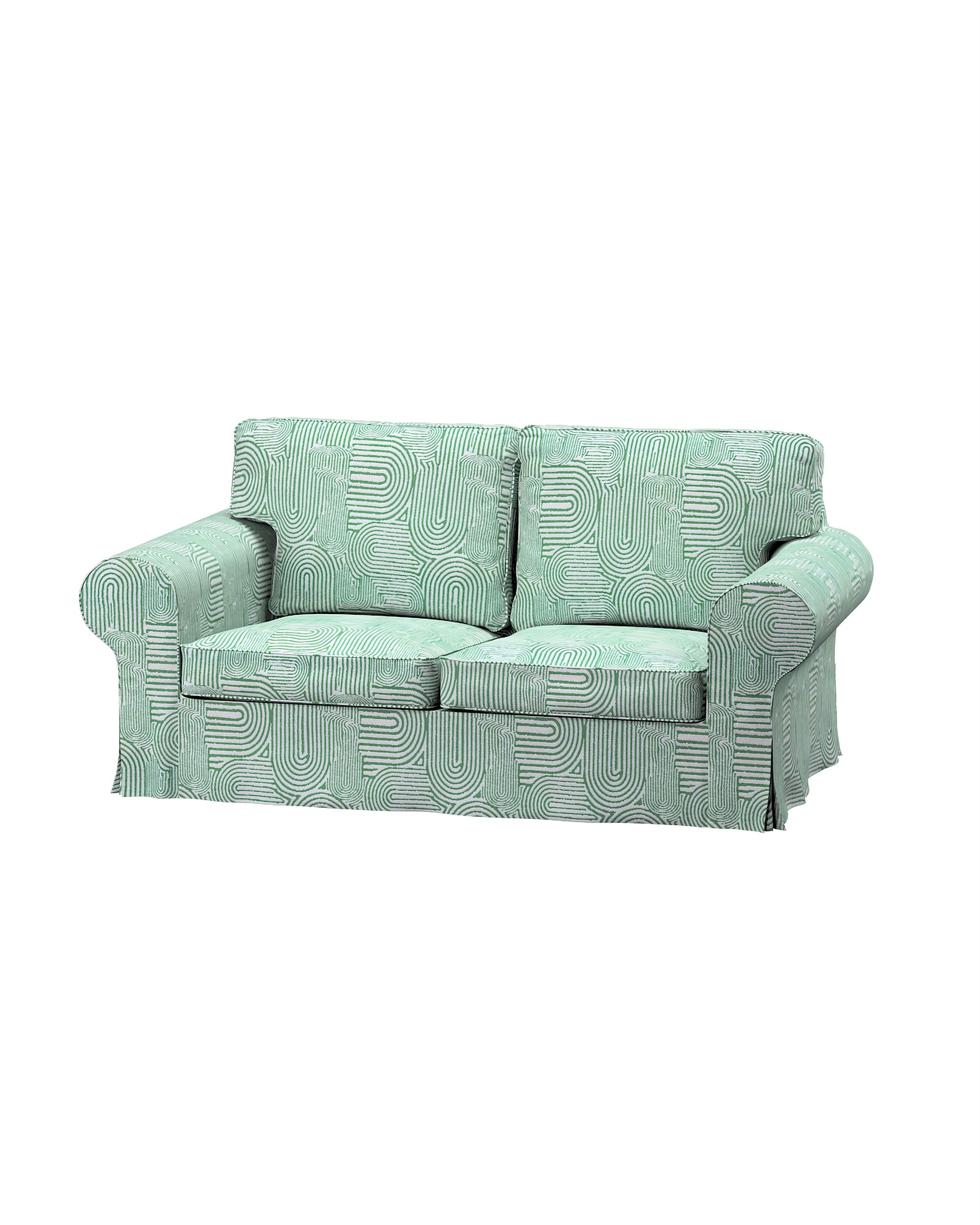 Bezug für Ektorp 2-Sitzer Sofa nicht ausklappbar Farbe grün Stoff strukturiert, gemustert