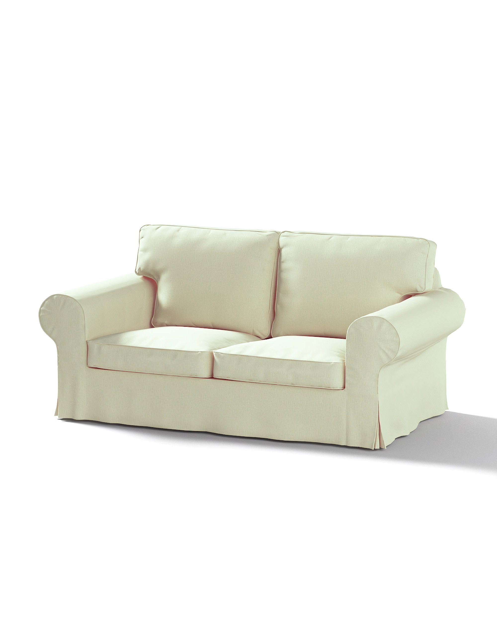 Bezug für Ektorp 2-Sitzer Sofa nicht ausklappbar Farbe creme Stoff glänzend, strukturiert
