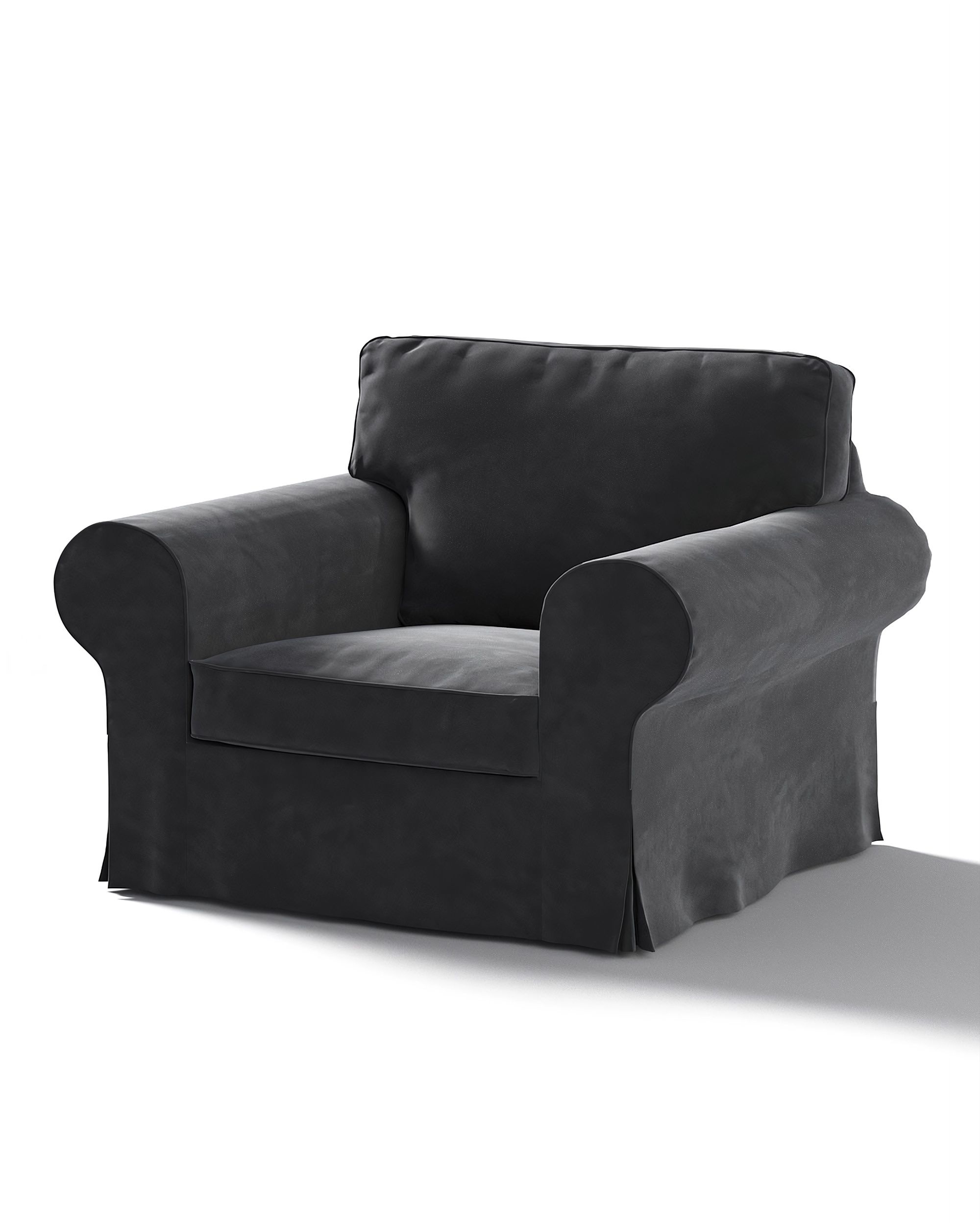 Bezug für Ektorp Sessel Farbe schwarz Stoff glänzend, samt