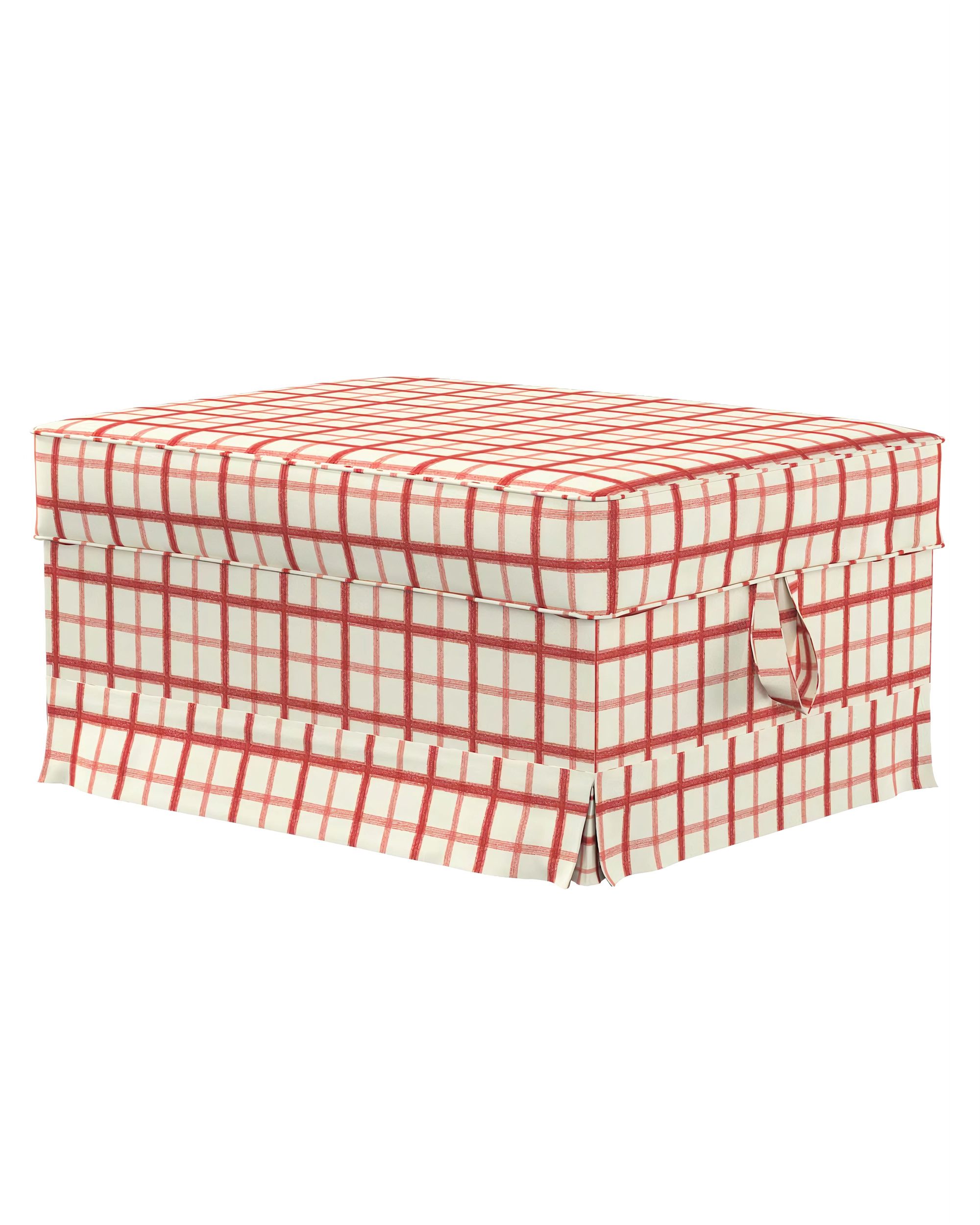 Bezug für Ektorp Bromma Hocker Farbe rot Stoff gemustert