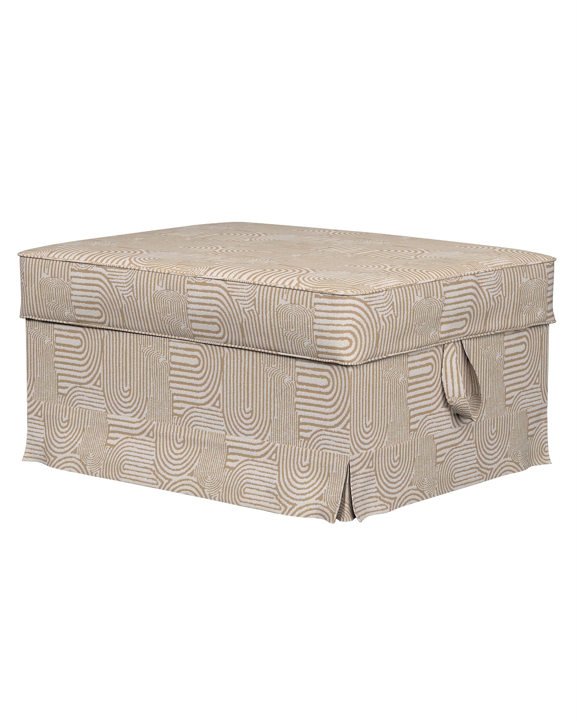Bezug für Ektorp Bromma Hocker Farbe beige Stoff strukturiert, gemustert