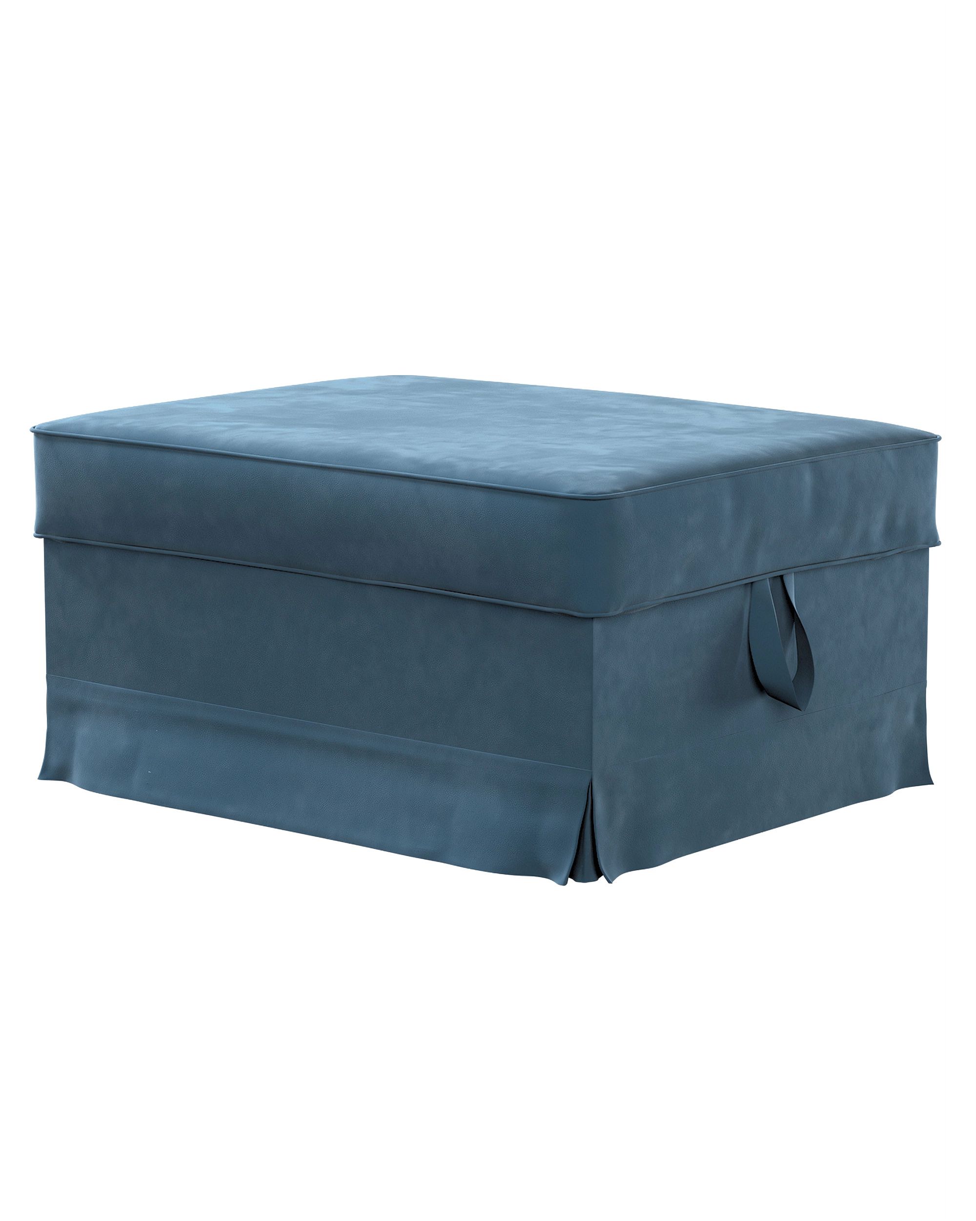 Bezug für Ektorp Bromma Hocker Farbe blau Stoff glänzend, samt