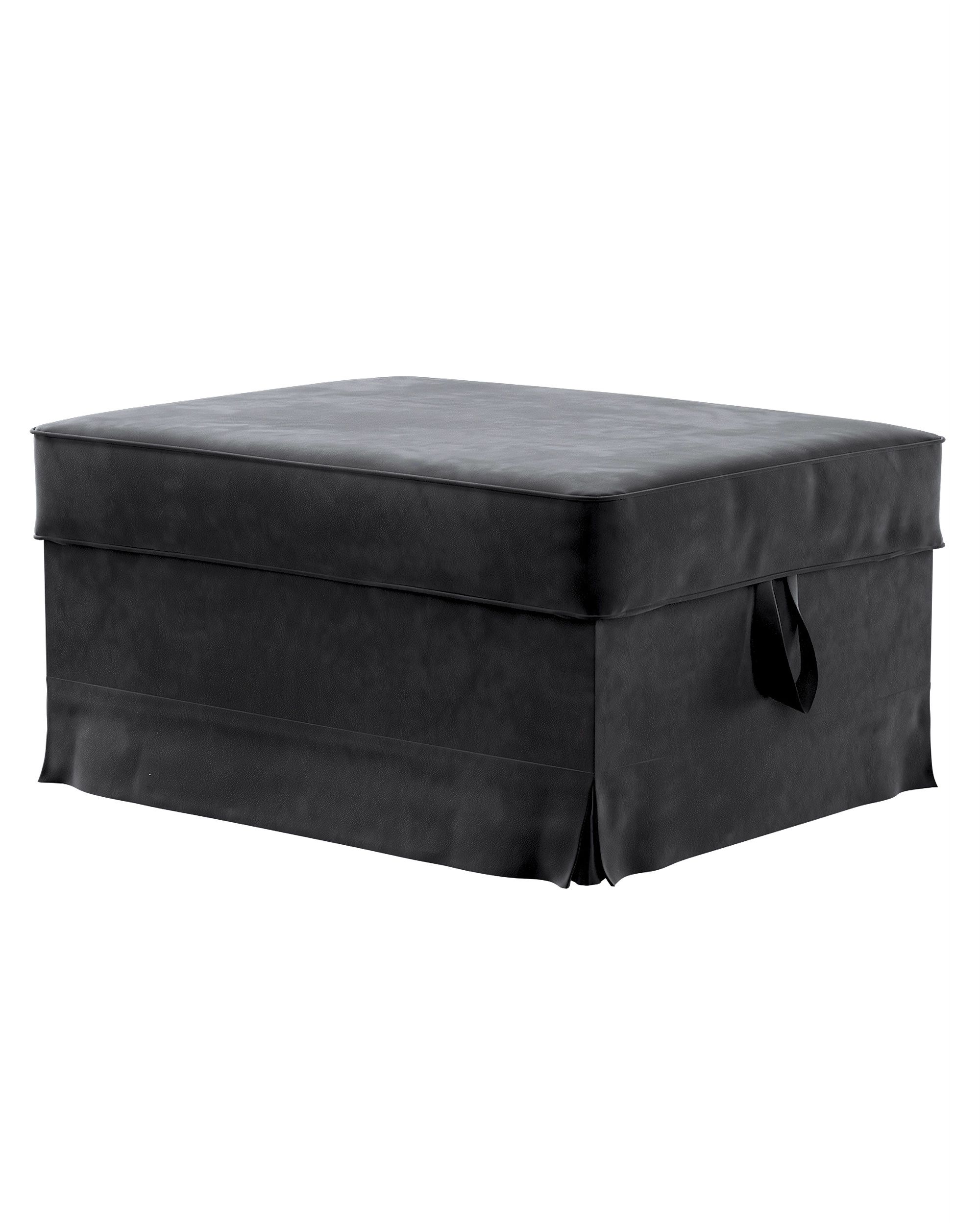 Bezug für Ektorp Bromma Hocker Farbe schwarz Stoff glänzend, samt