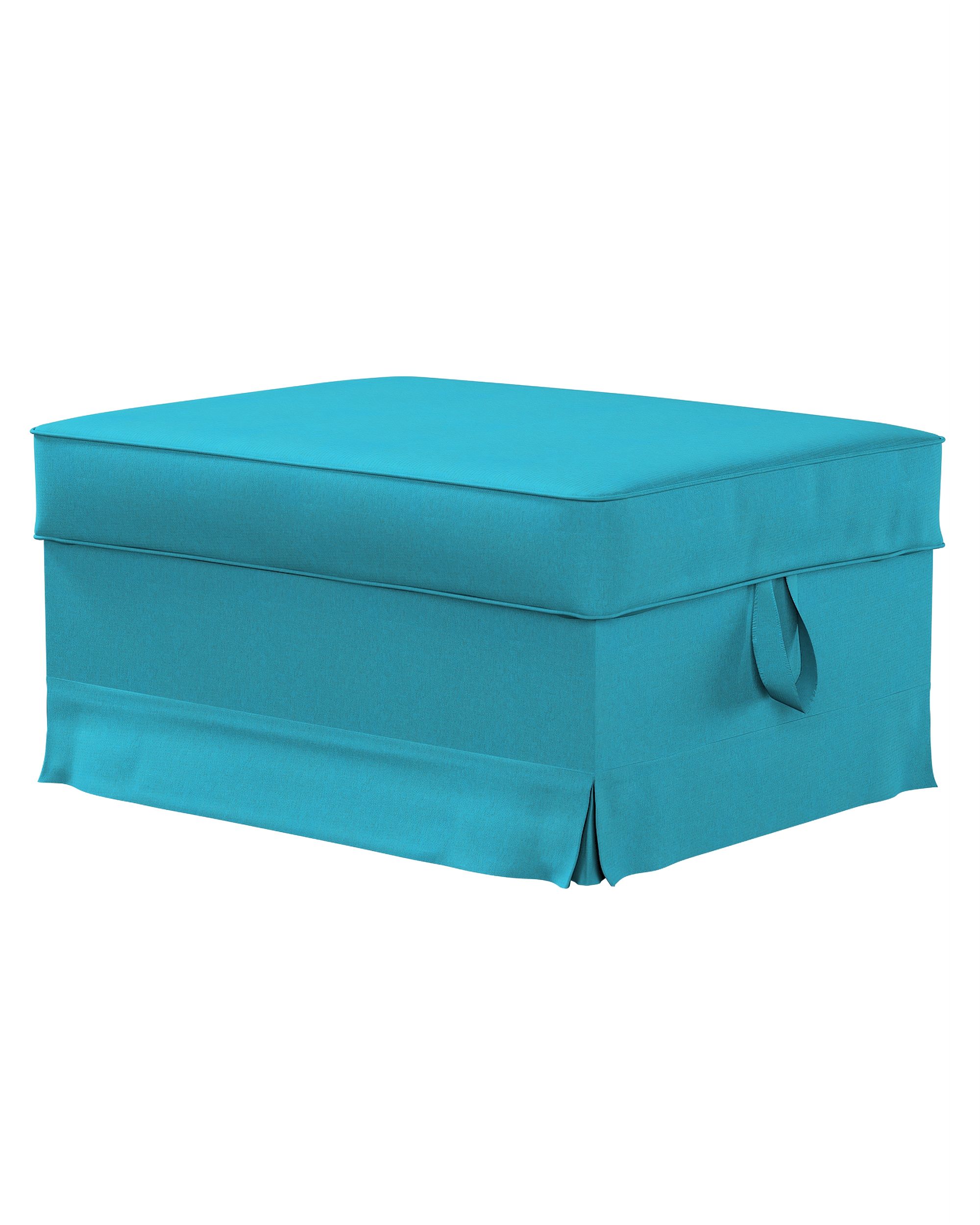 Bezug für Ektorp Bromma Hocker Farbe blau Stoff strukturiert