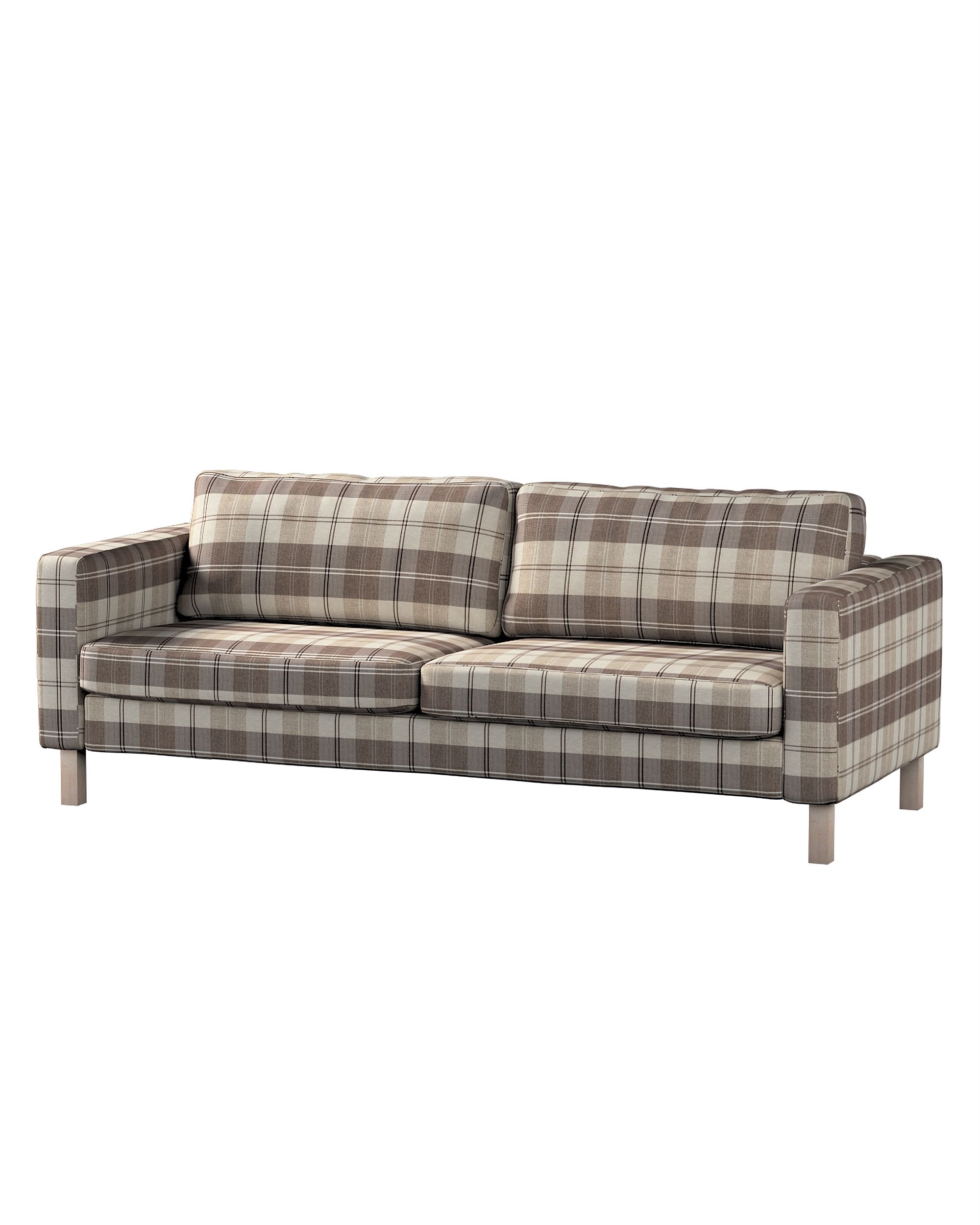 Bezug für Karlstad 3-Sitzer Sofa nicht ausklappbar, kurz Farbe beige Stoff strukturiert, gemustert