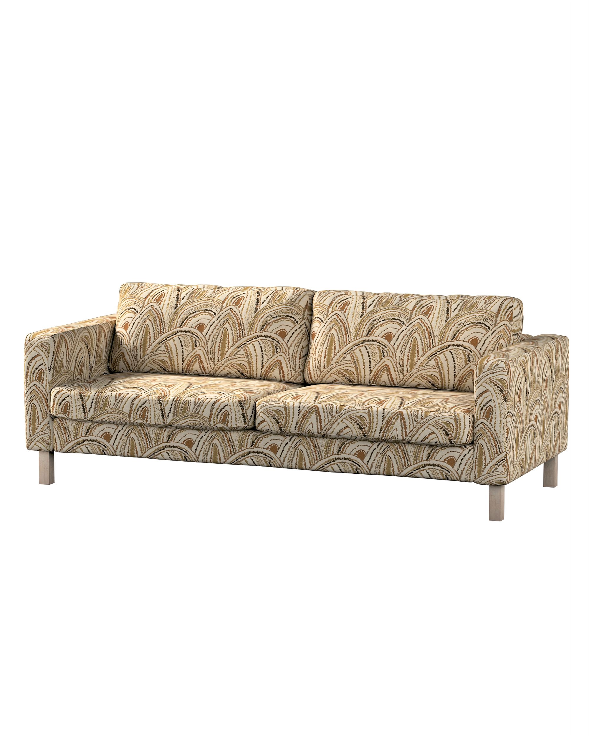 Bezug für Karlstad 3-Sitzer Sofa nicht ausklappbar, kurz Farbe beige Stoff strukturiert, gemustert
