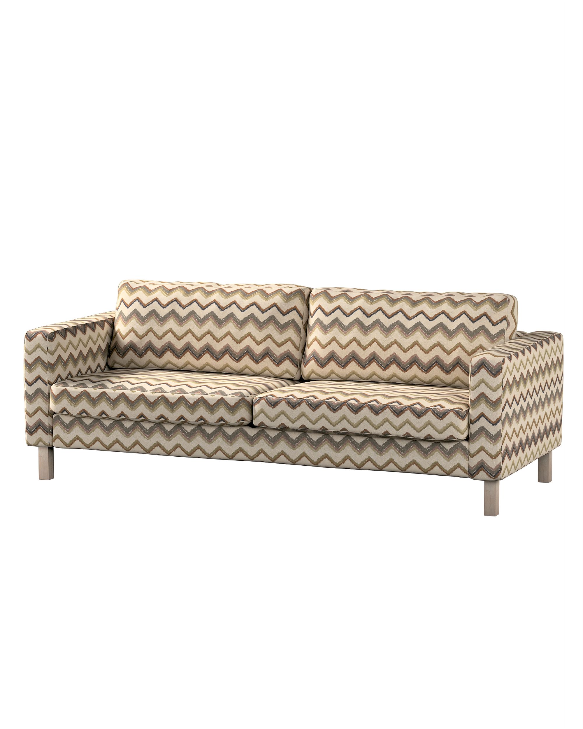 Bezug für Karlstad 3-Sitzer Sofa nicht ausklappbar, kurz Farbe beige Stoff strukturiert, gemustert