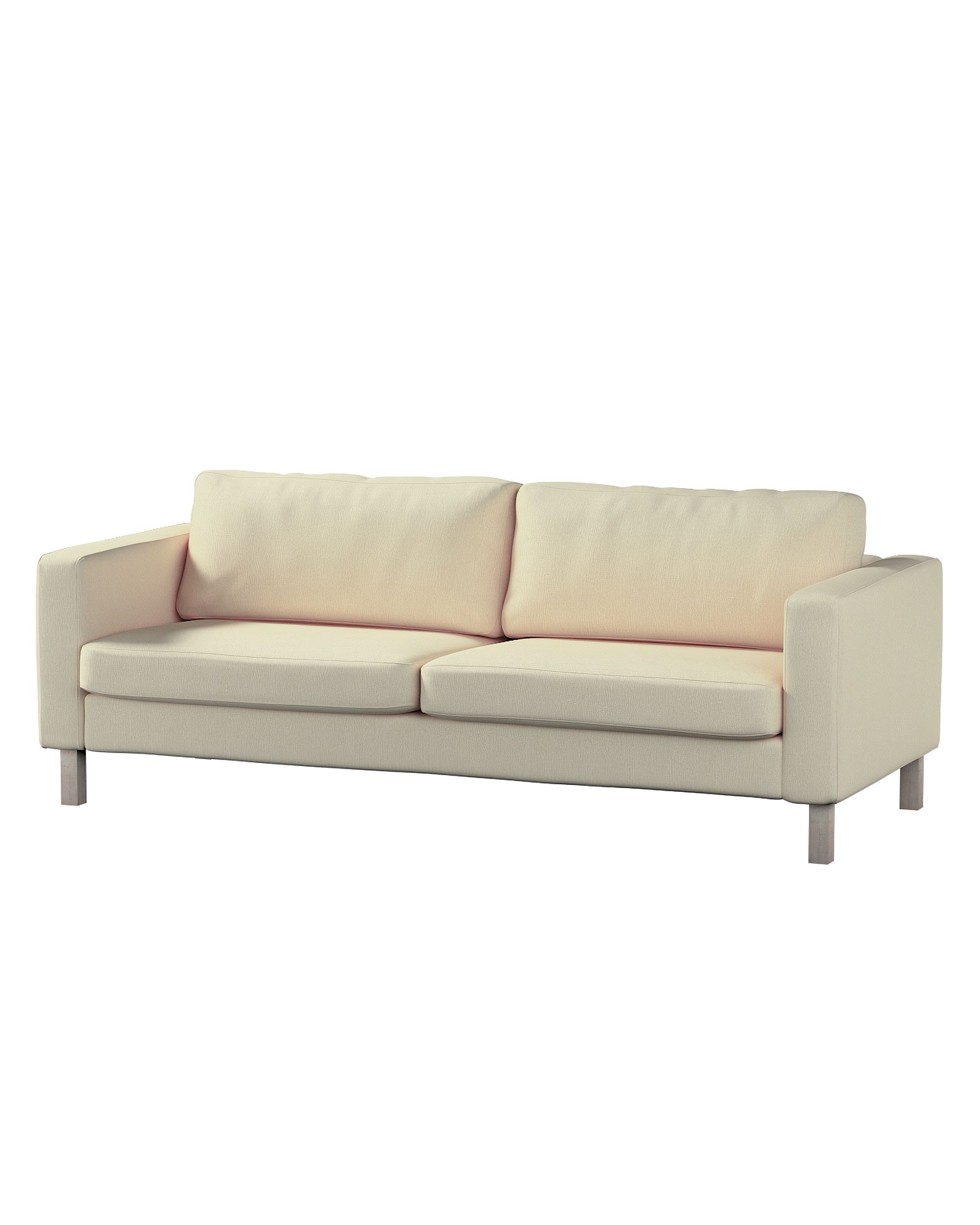 Bezug für Karlstad 3-Sitzer Sofa nicht ausklappbar, kurz Farbe creme Stoff glänzend, strukturiert
