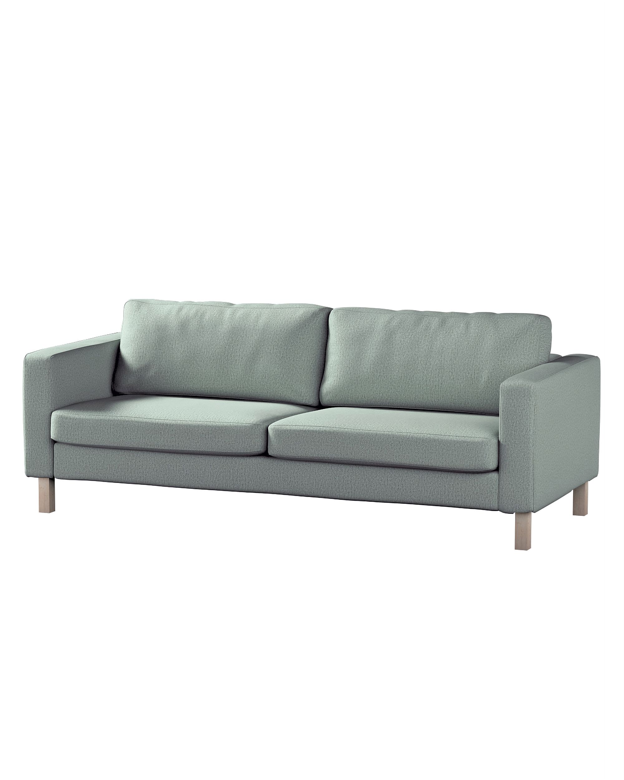 Bezug für Karlstad 3-Sitzer Sofa nicht ausklappbar, kurz Farbe grün Stoff strukturiert