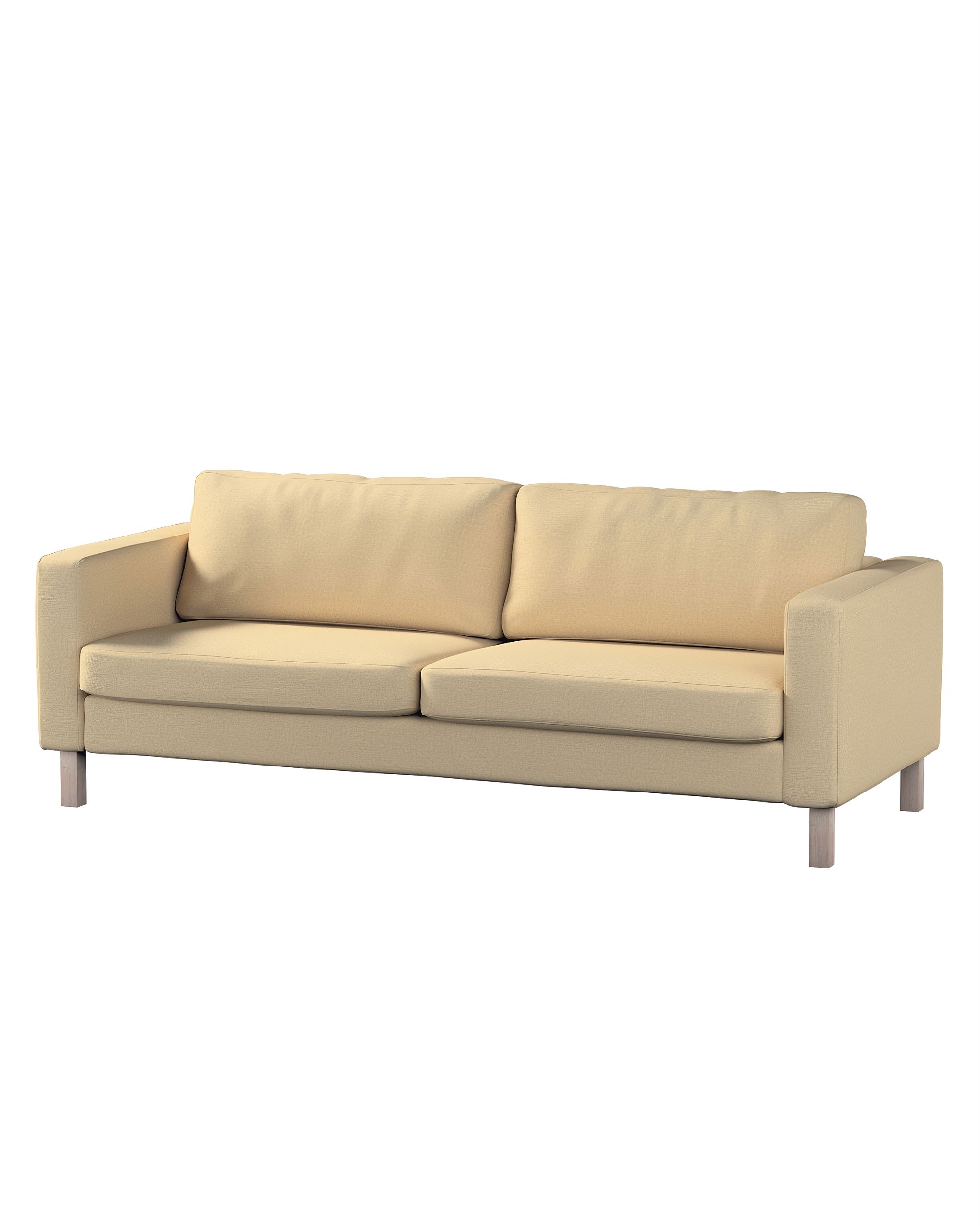 Bezug für Karlstad 3-Sitzer Sofa nicht ausklappbar, kurz Farbe beige Stoff glänzend, strukturiert