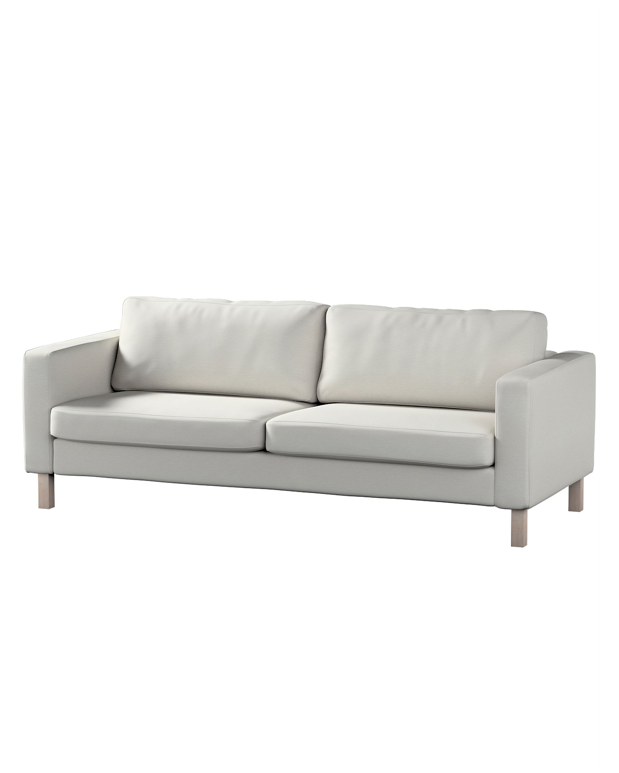 Bezug für Karlstad 3-Sitzer Sofa nicht ausklappbar, kurz Farbe grau Stoff glänzend, strukturiert, samt