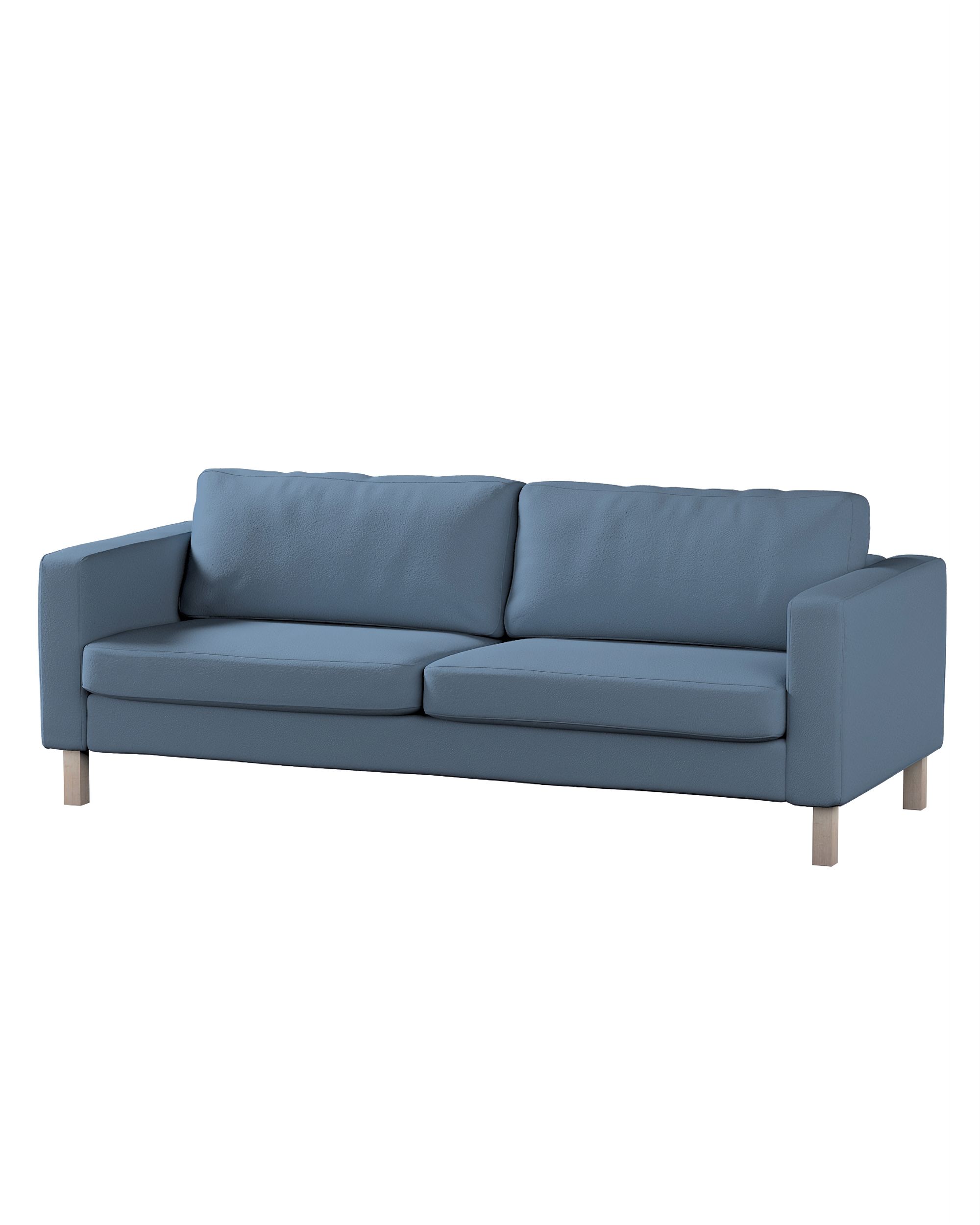 Bezug für Karlstad 3-Sitzer Sofa nicht ausklappbar, kurz Farbe blau Stoff strukturiert