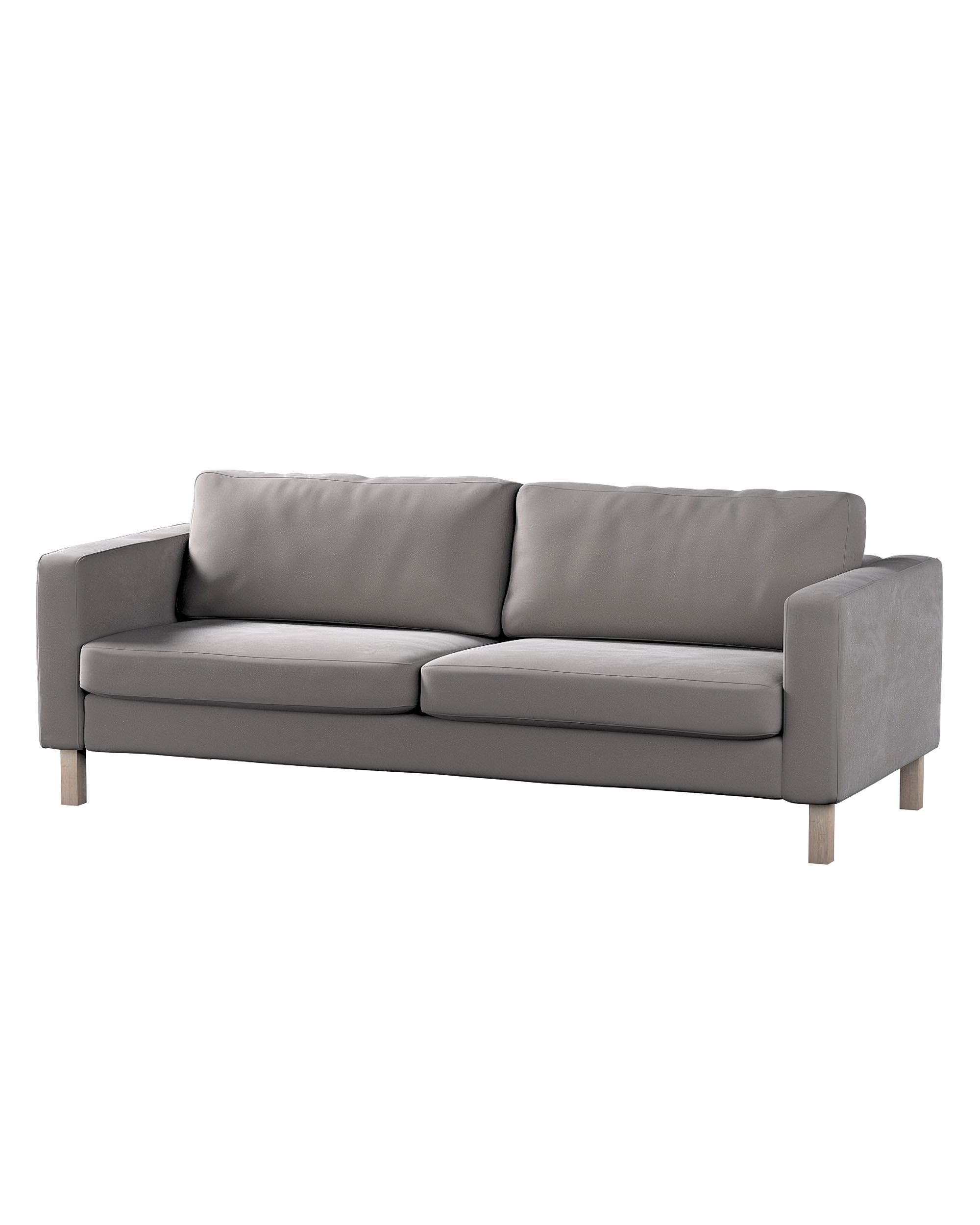 Bezug für Karlstad 3-Sitzer Sofa nicht ausklappbar, kurz Farbe grau Stoff glänzend, samt