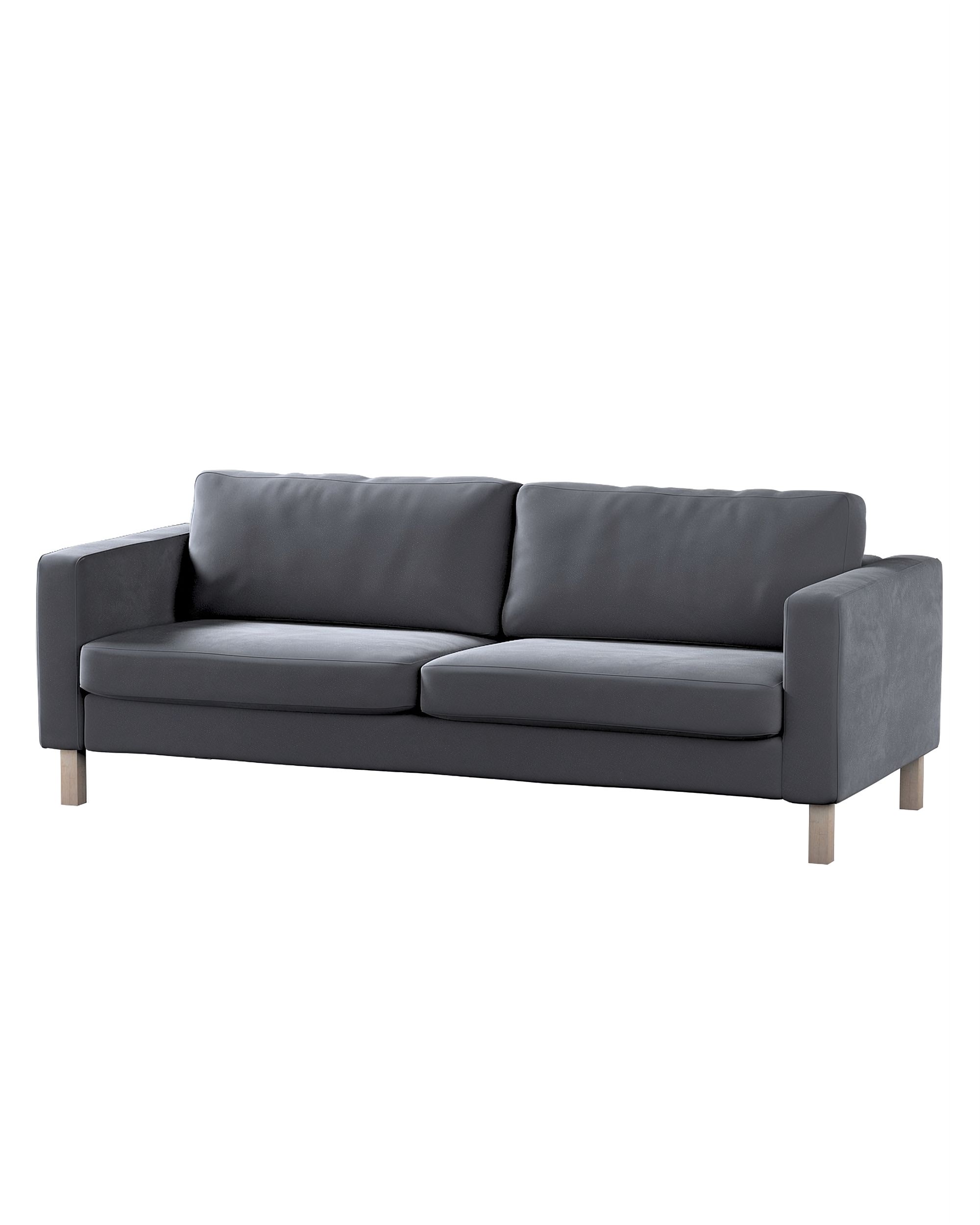 Bezug für Karlstad 3-Sitzer Sofa nicht ausklappbar, kurz Farbe grau Stoff glänzend, samt