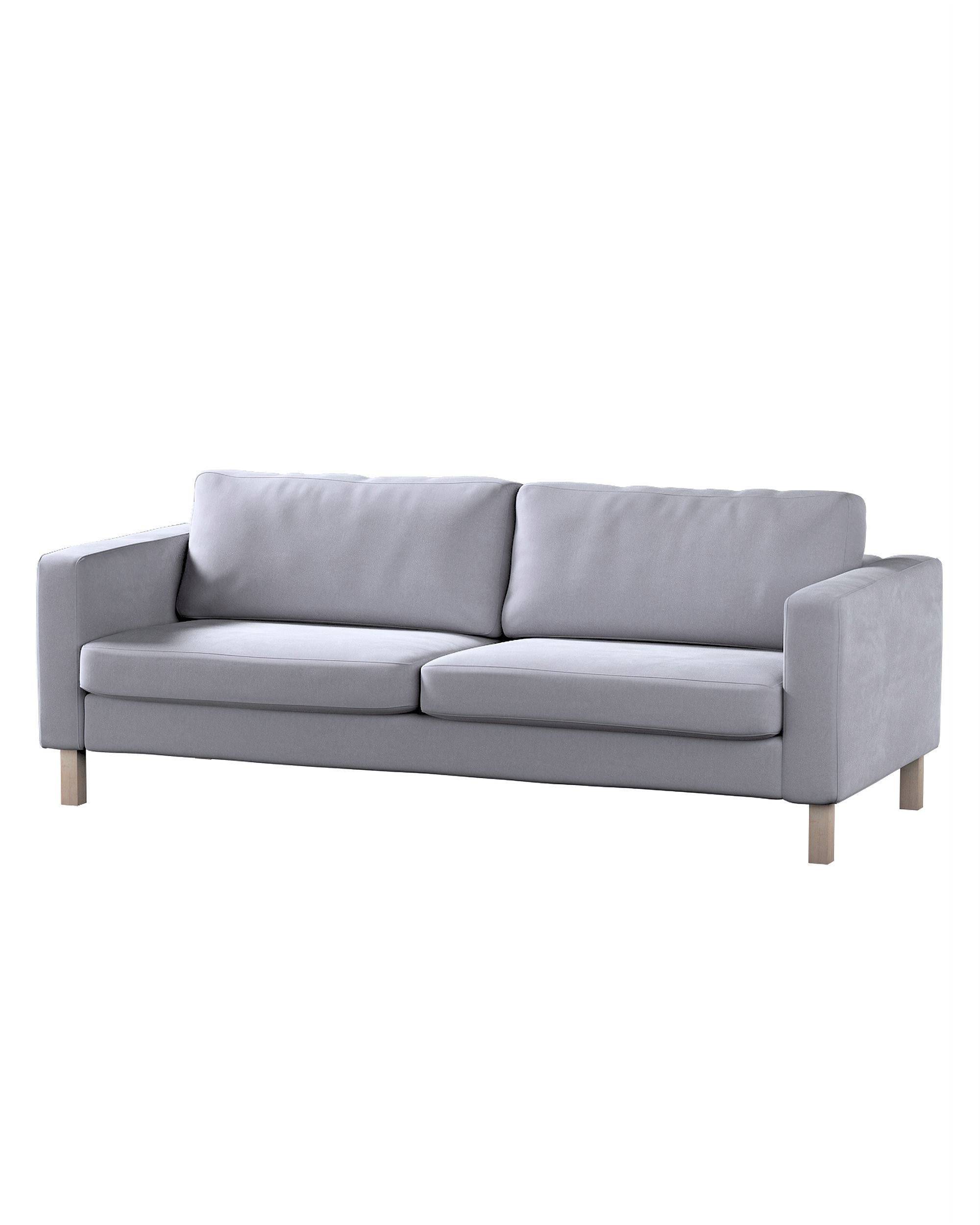 Bezug für Karlstad 3-Sitzer Sofa nicht ausklappbar, kurz Farbe grau Stoff glänzend, samt