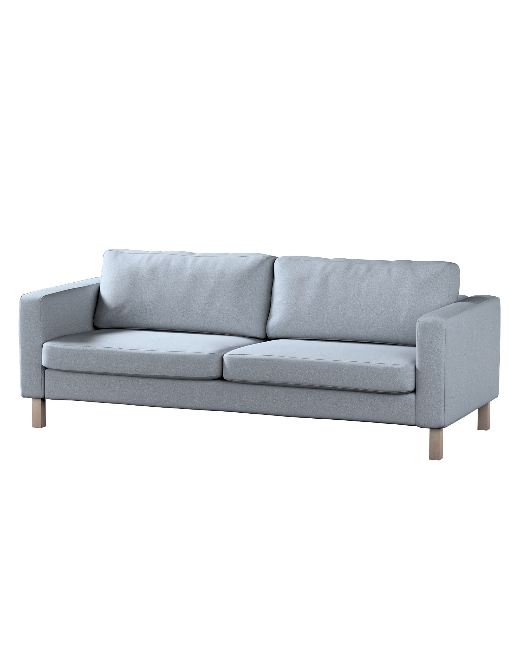 Bezug für Karlstad 3-Sitzer Sofa nicht ausklappbar, kurz Farbe blau Stoff strukturiert
