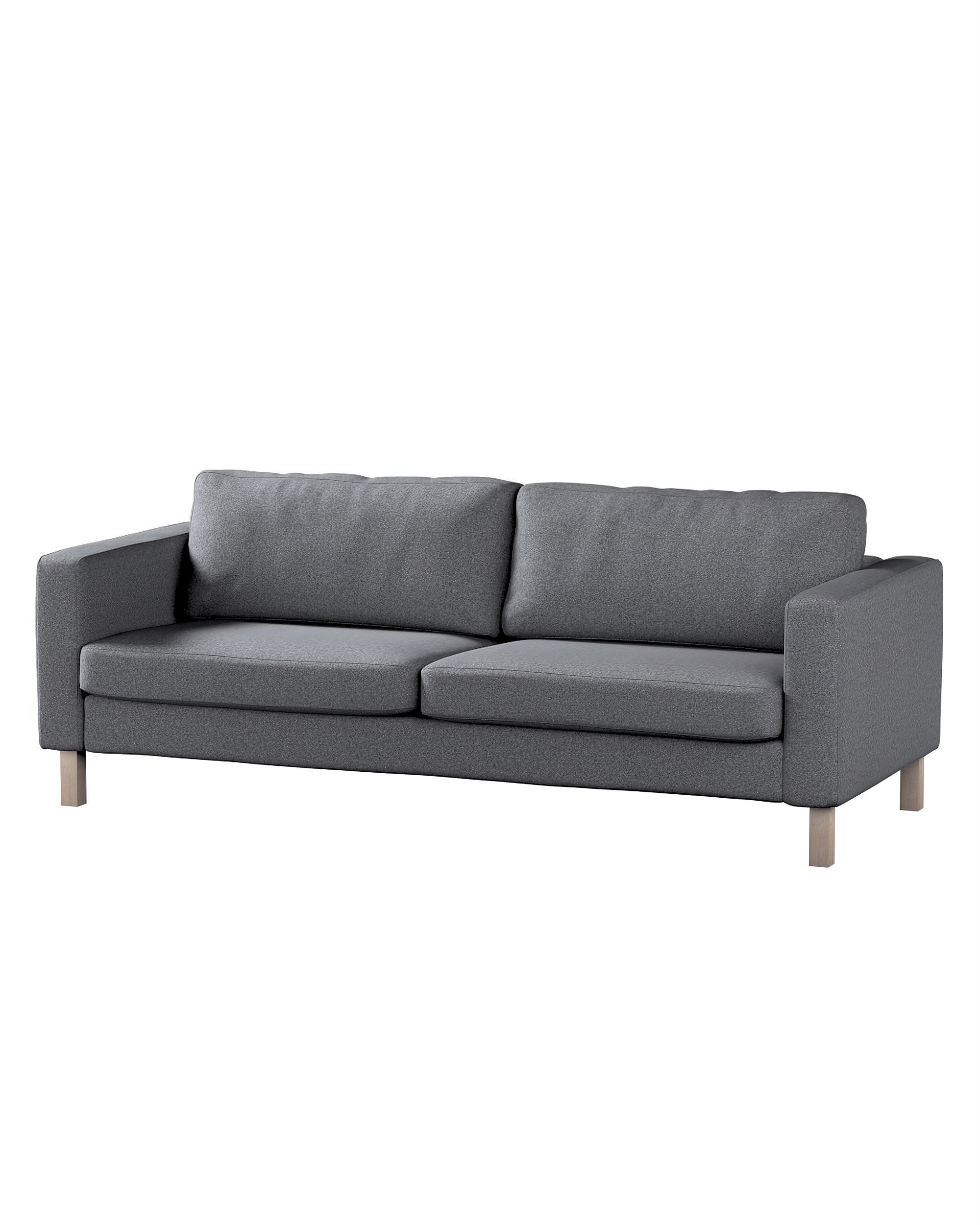 Bezug für Karlstad 3-Sitzer Sofa nicht ausklappbar, kurz Farbe grau Stoff strukturiert