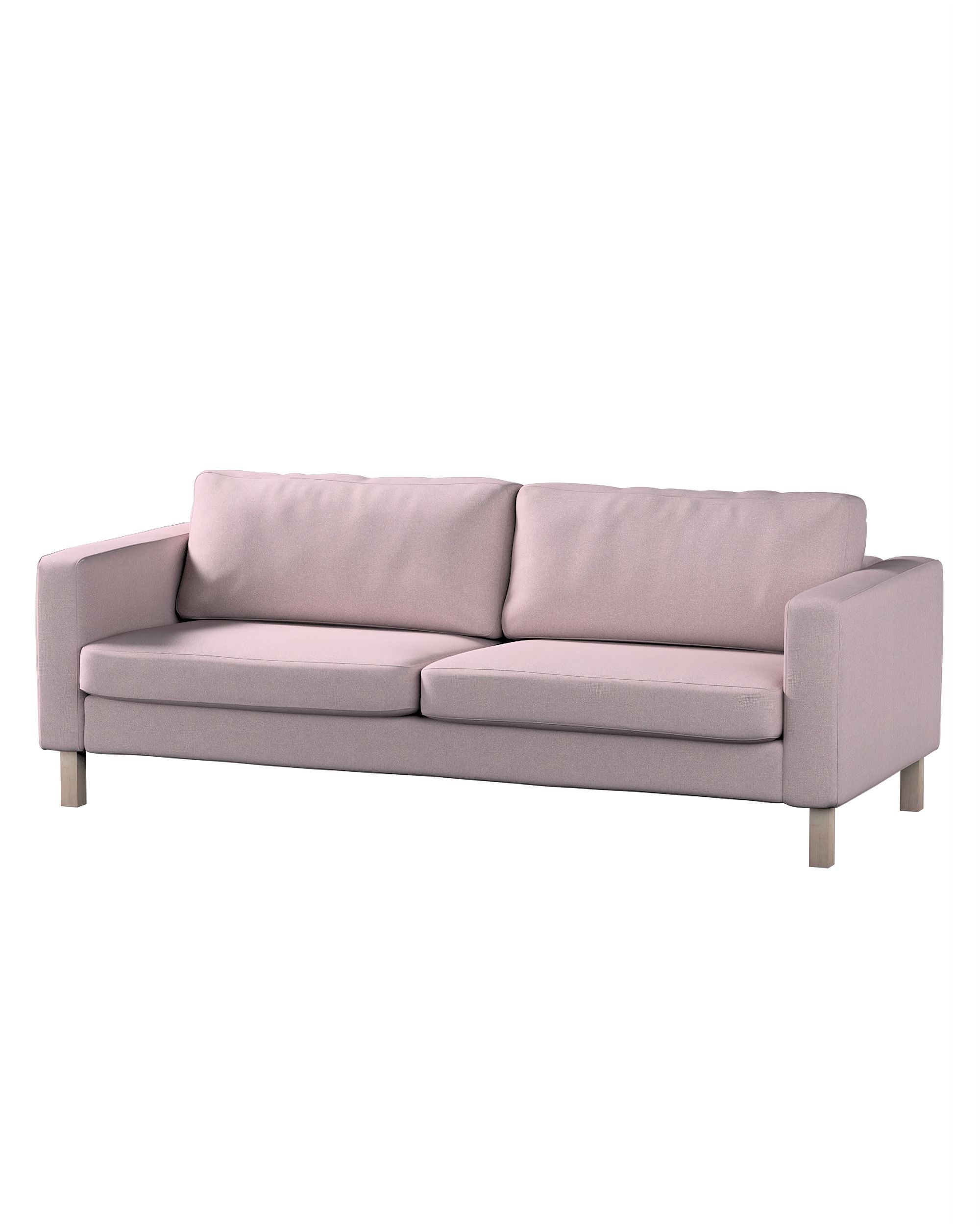 Bezug für Karlstad 3-Sitzer Sofa nicht ausklappbar, kurz Farbe rosa Stoff strukturiert