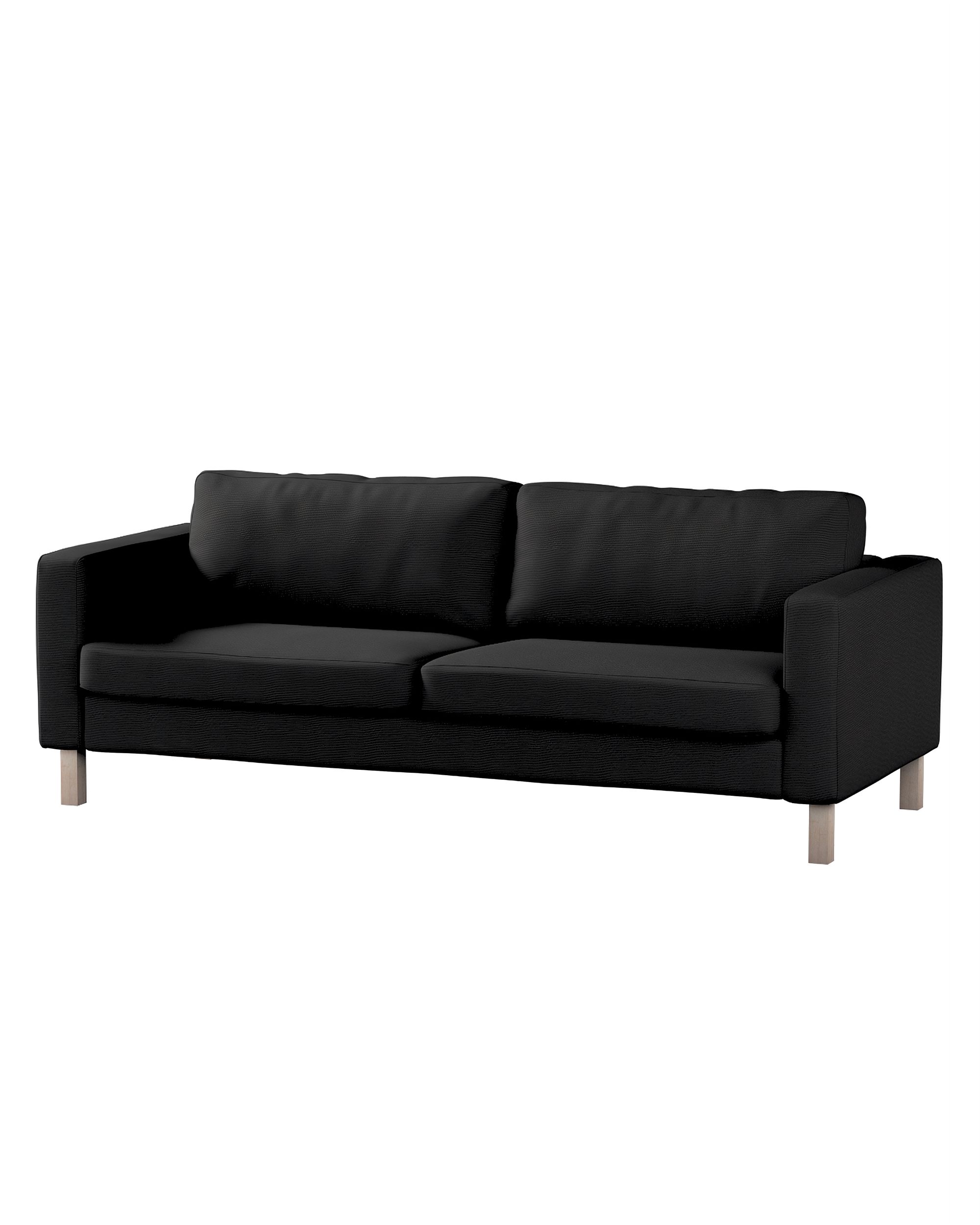 Bezug für Karlstad 3-Sitzer Sofa nicht ausklappbar, kurz Farbe schwarz Stoff strukturiert