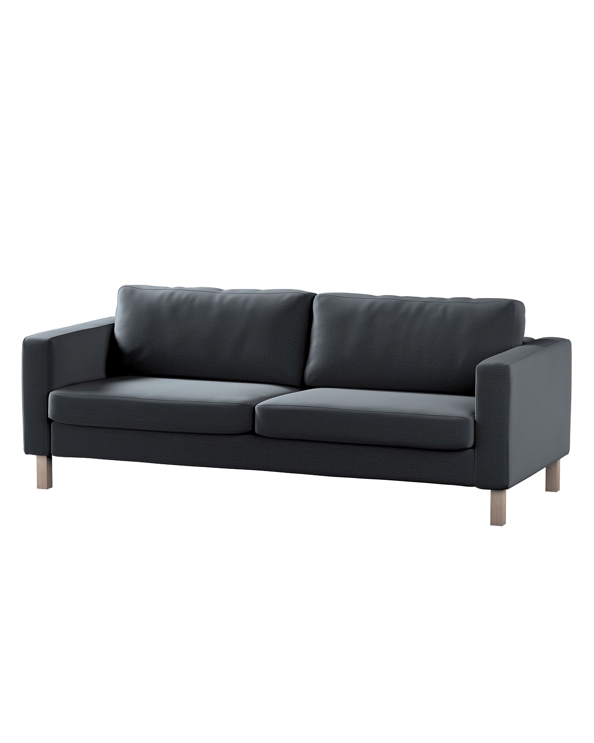 Bezug für Karlstad 3-Sitzer Sofa nicht ausklappbar, kurz Farbe grau Stoff samt