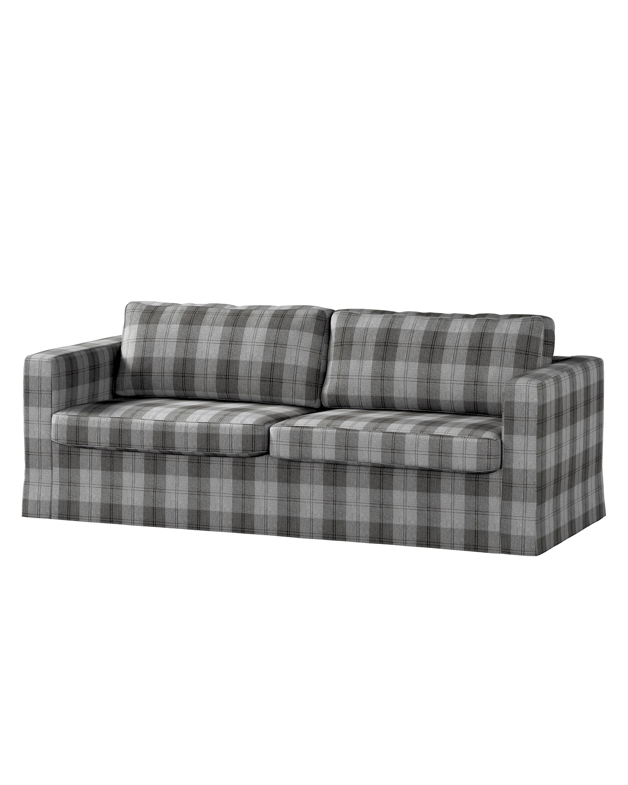 Bezug für Karlstad 3-Sitzer Sofa nicht ausklappbar, lang Farbe grau Stoff strukturiert, gemustert