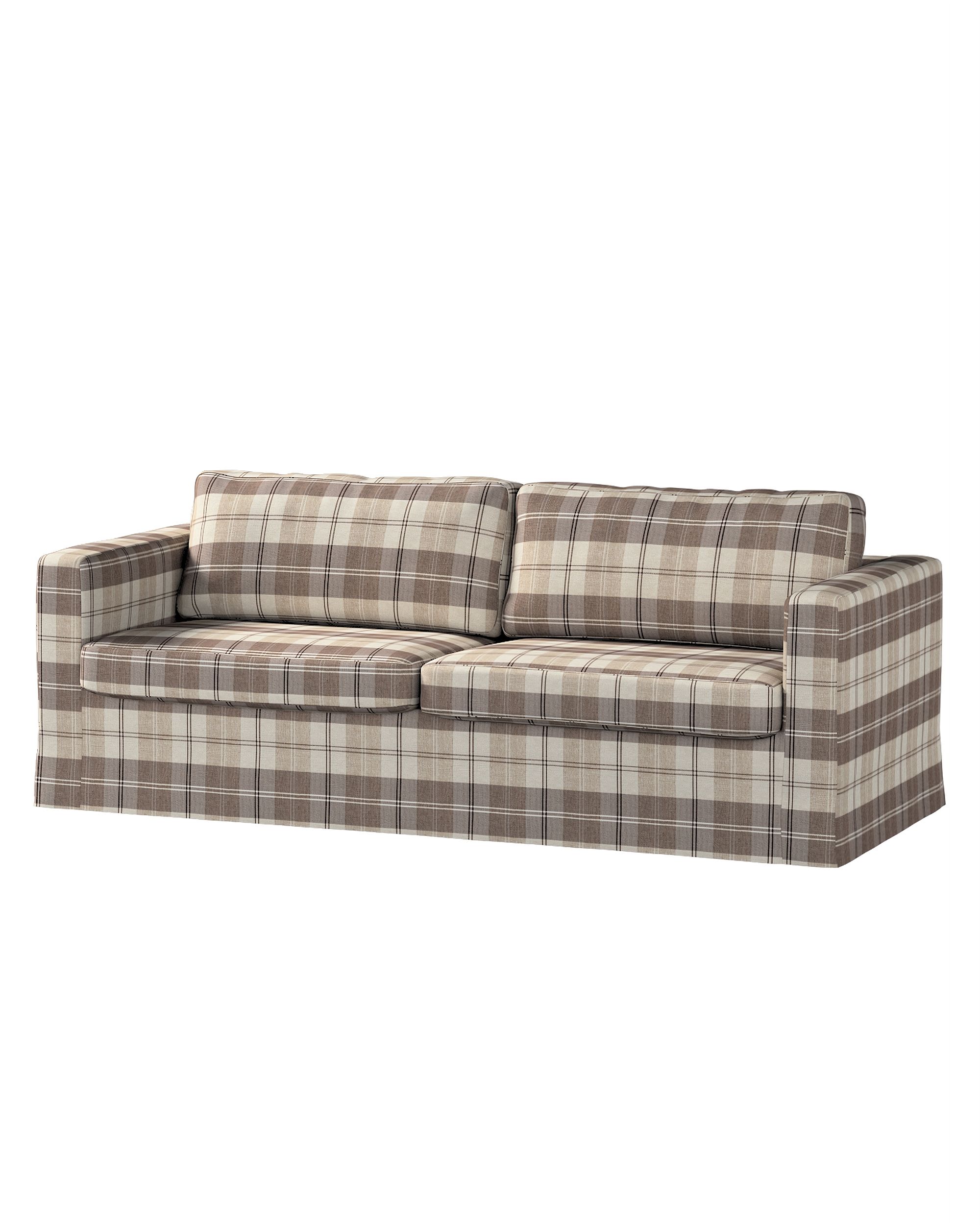 Bezug für Karlstad 3-Sitzer Sofa nicht ausklappbar, lang Farbe beige Stoff strukturiert, gemustert
