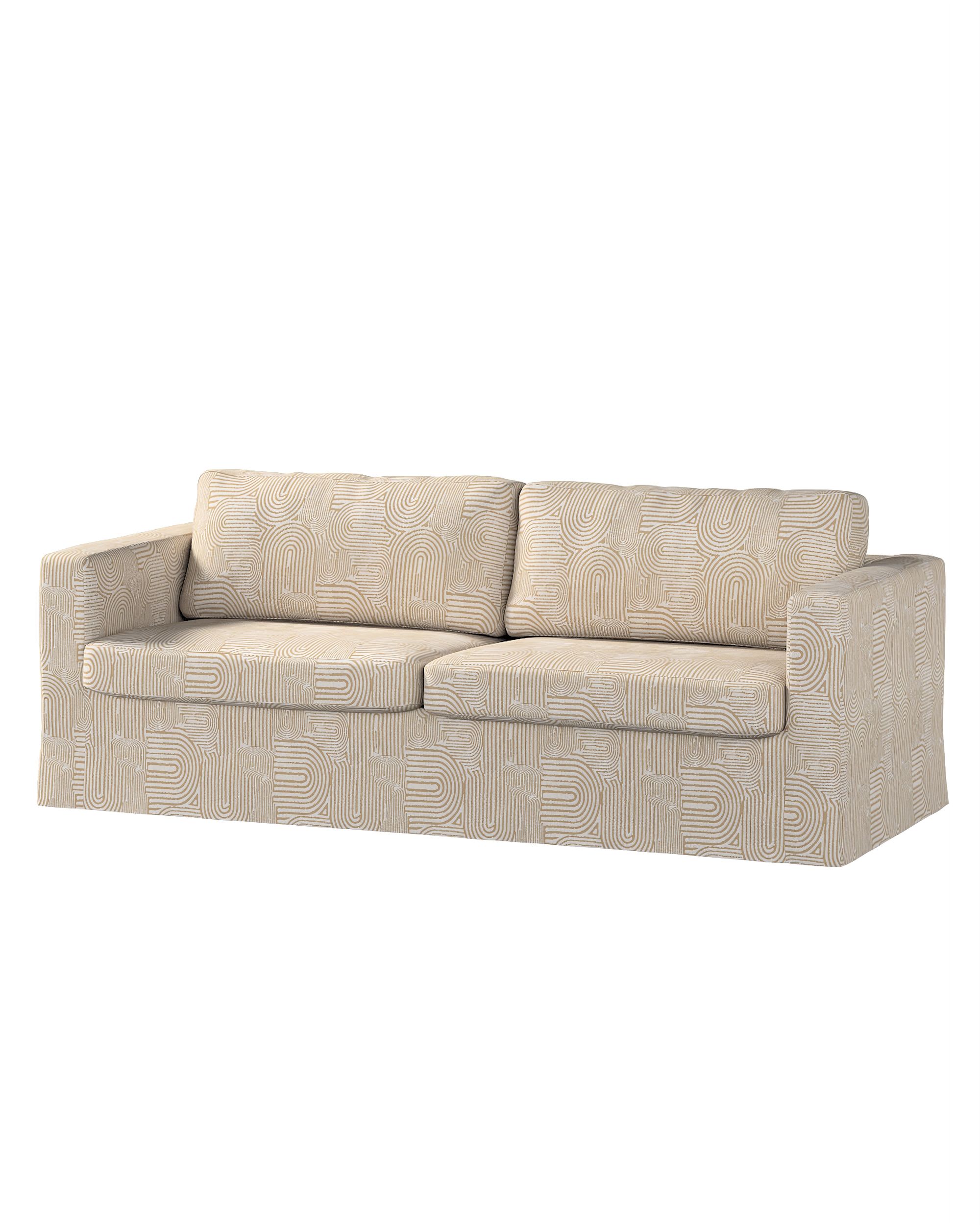 Bezug für Karlstad 3-Sitzer Sofa nicht ausklappbar, lang Farbe beige Stoff strukturiert, gemustert