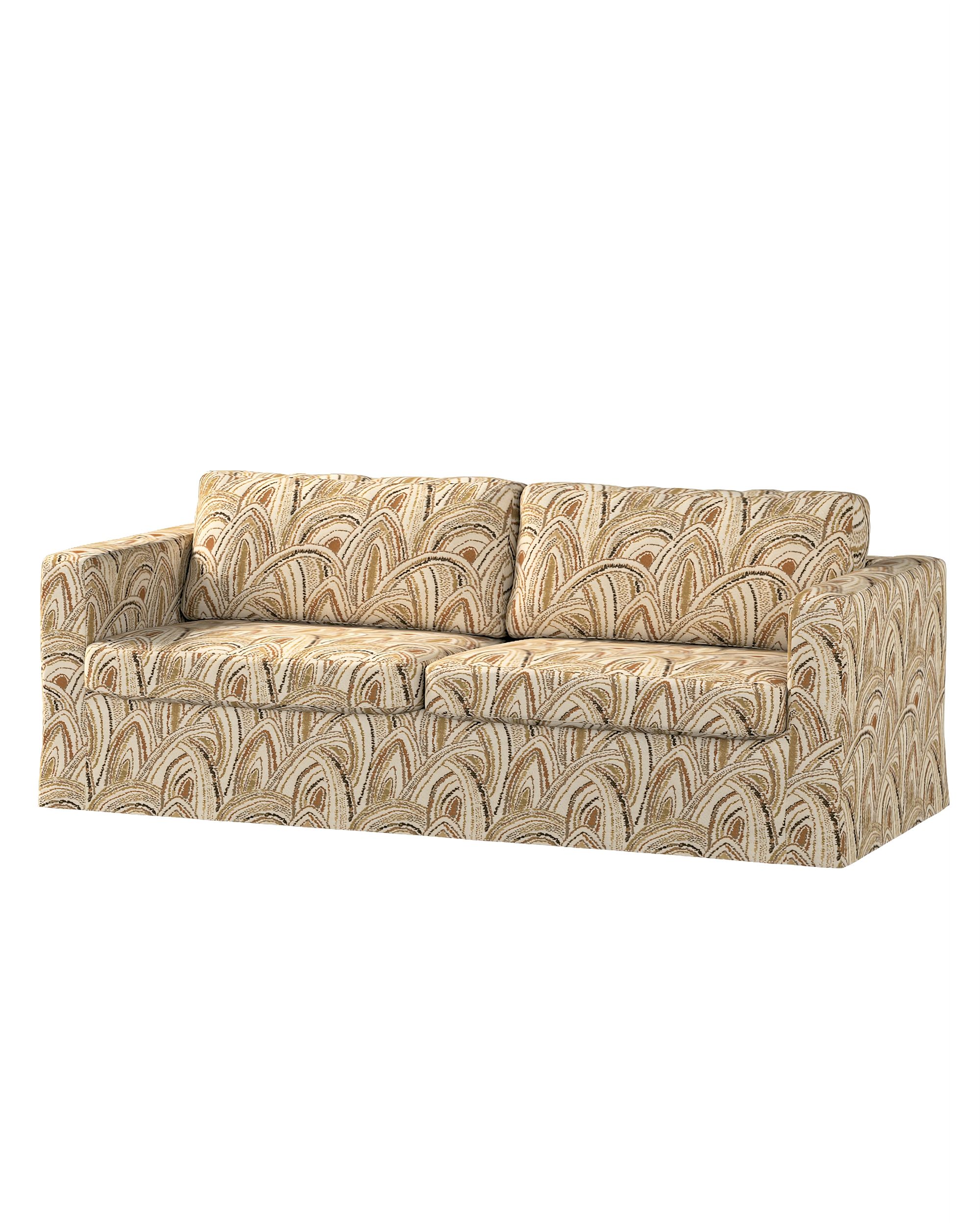 Bezug für Karlstad 3-Sitzer Sofa nicht ausklappbar, lang Farbe beige Stoff strukturiert, gemustert