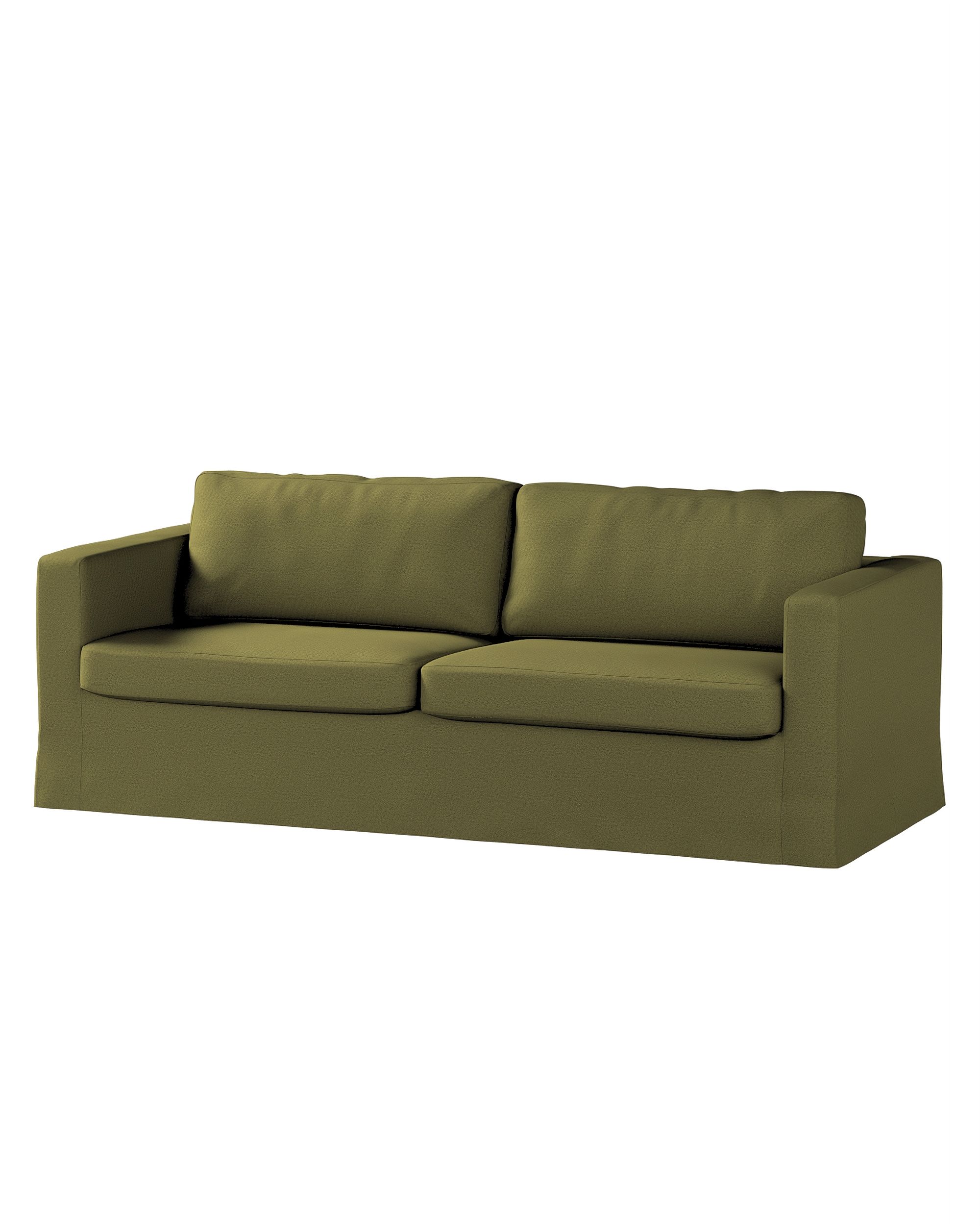Bezug für Karlstad 3-Sitzer Sofa nicht ausklappbar, lang Farbe grün Stoff strukturiert