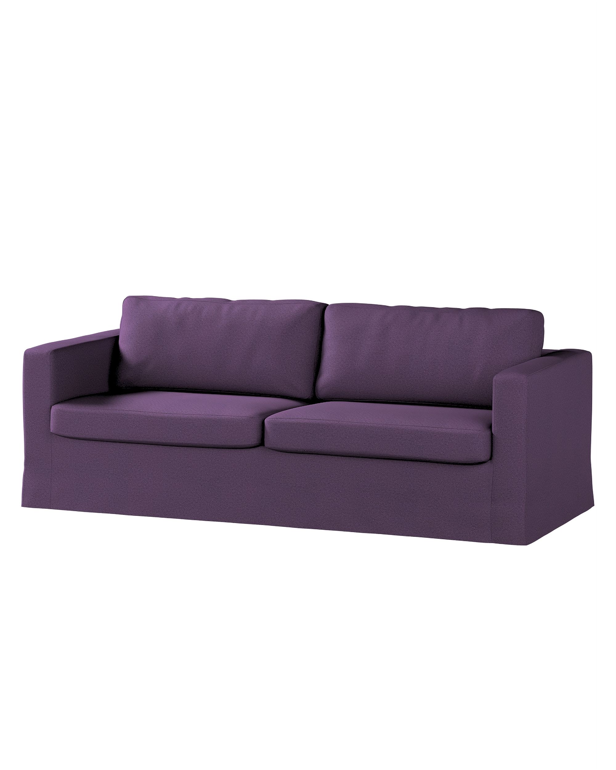 Bezug für Karlstad 3-Sitzer Sofa nicht ausklappbar, lang Farbe violett Stoff strukturiert