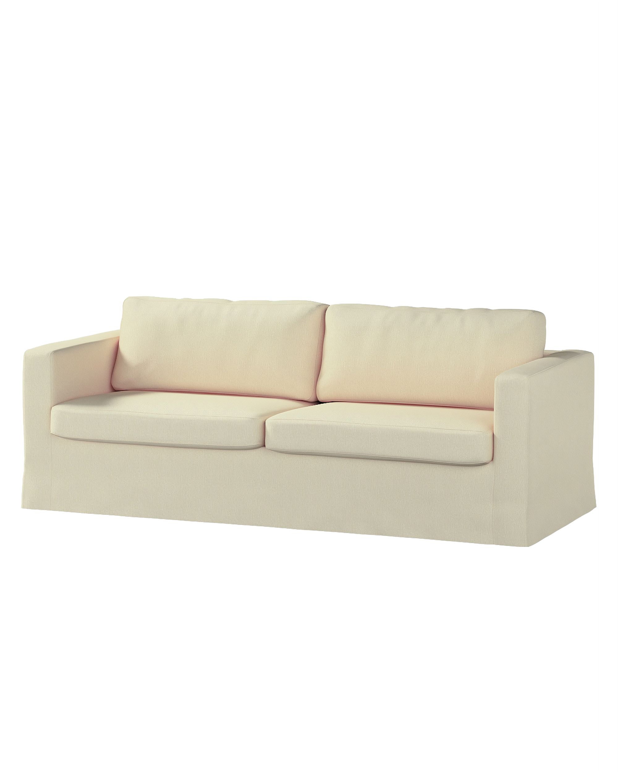 Bezug für Karlstad 3-Sitzer Sofa nicht ausklappbar, lang Farbe creme Stoff glänzend, strukturiert