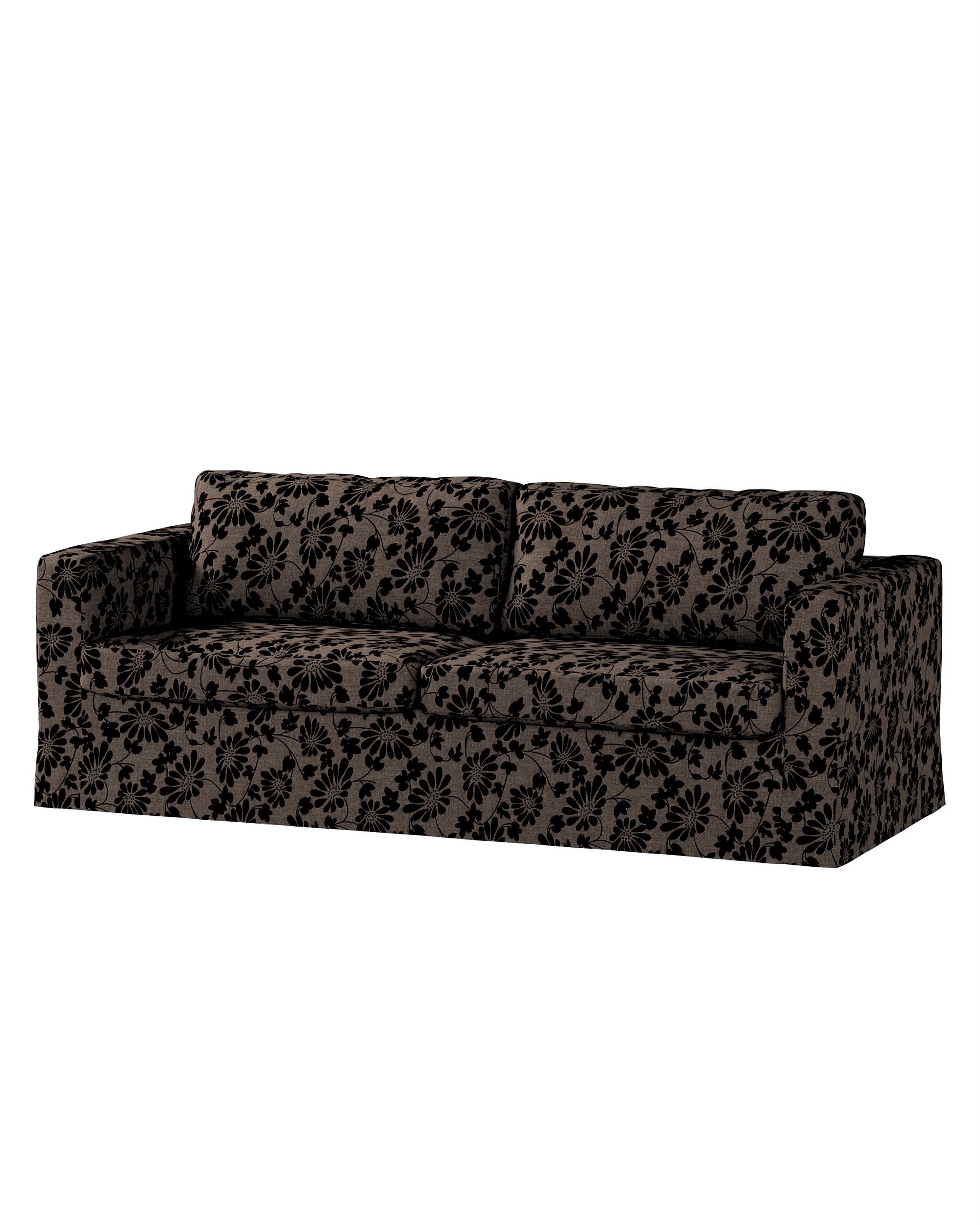 Bezug für Karlstad 3-Sitzer Sofa nicht ausklappbar, lang Farbe braun Stoff strukturiert, gemustert