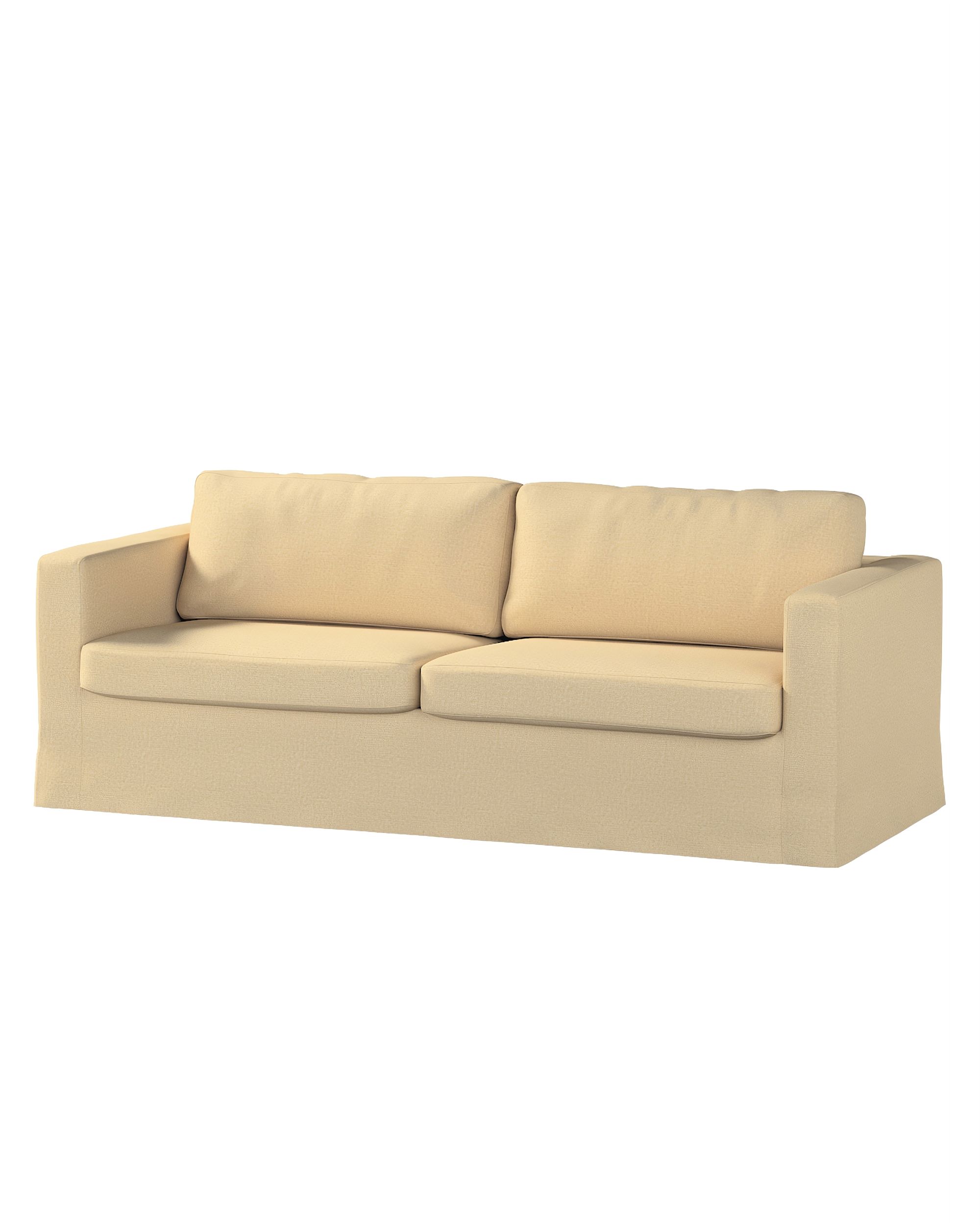Bezug für Karlstad 3-Sitzer Sofa nicht ausklappbar, lang Farbe beige Stoff glänzend, strukturiert