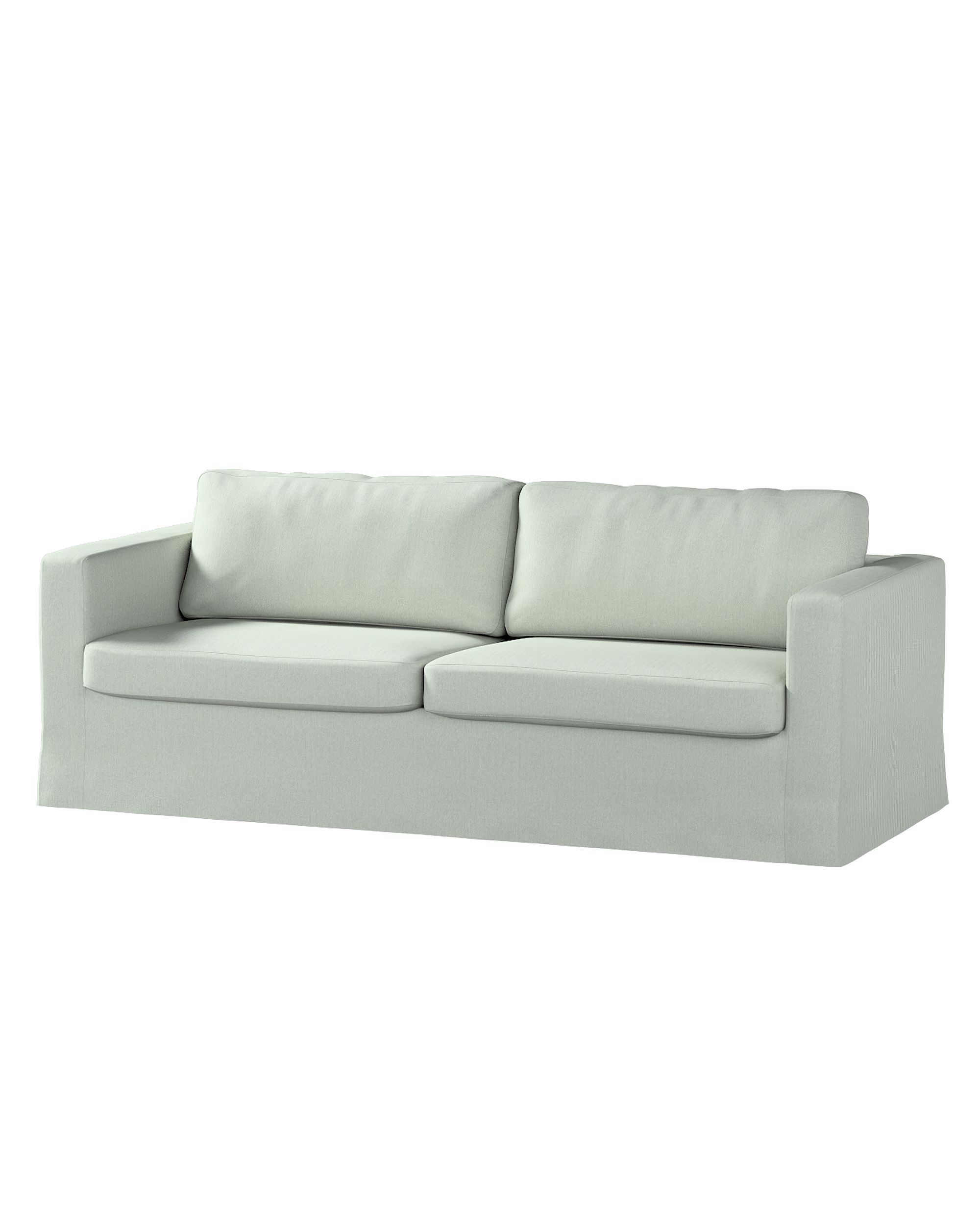 Bezug für Karlstad 3-Sitzer Sofa nicht ausklappbar, lang Farbe blau Stoff strukturiert