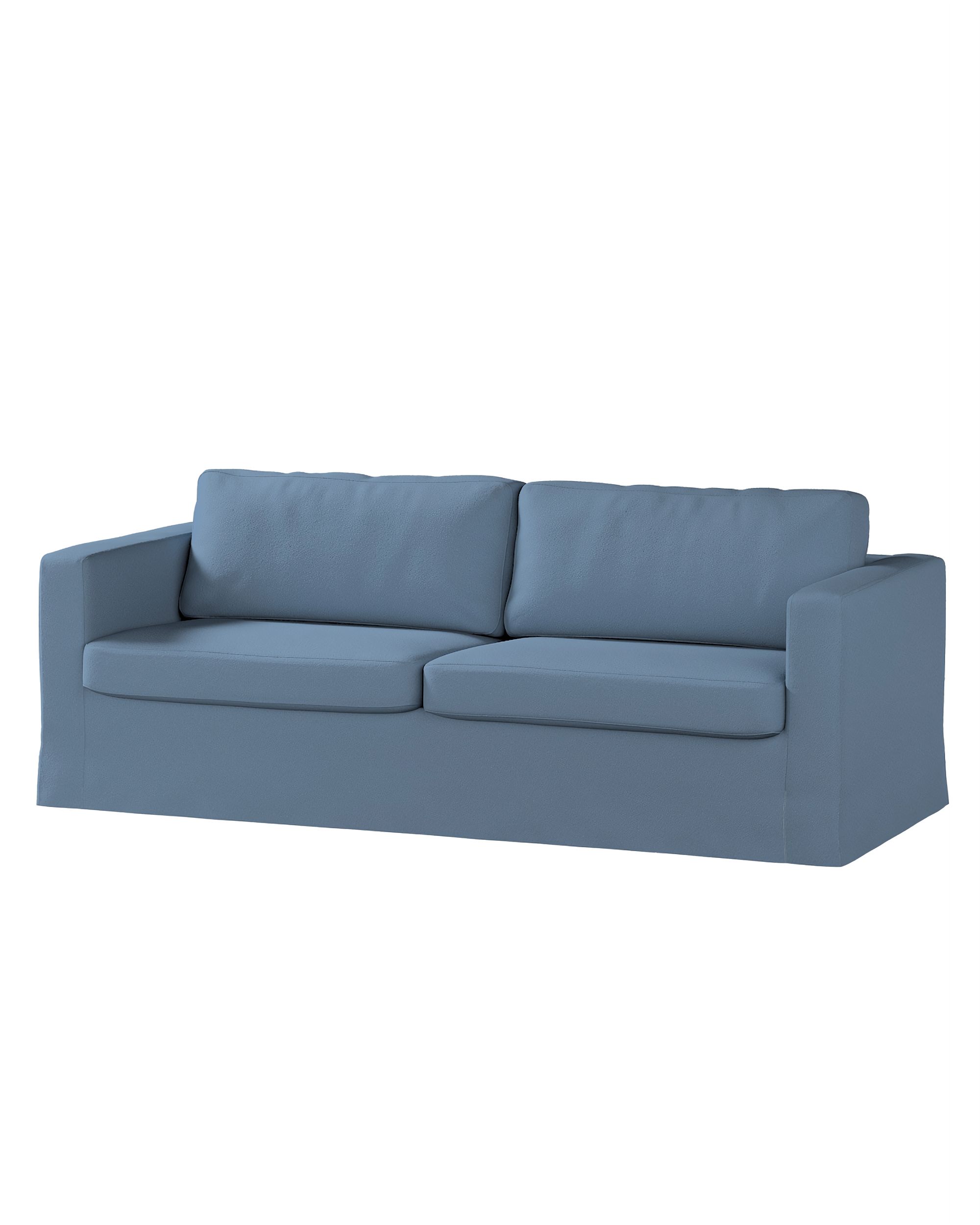 Bezug für Karlstad 3-Sitzer Sofa nicht ausklappbar, lang Farbe blau Stoff strukturiert