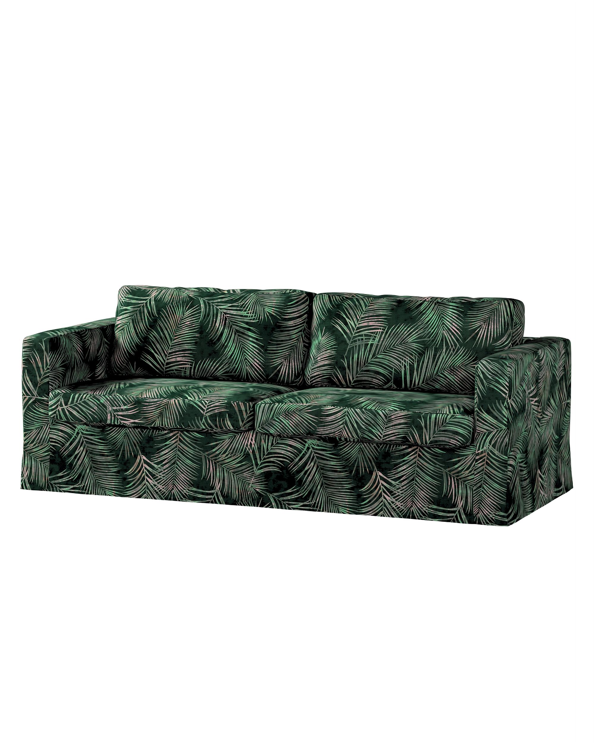 Bezug für Karlstad 3-Sitzer Sofa nicht ausklappbar, lang Farbe grün Stoff samt, gemustert