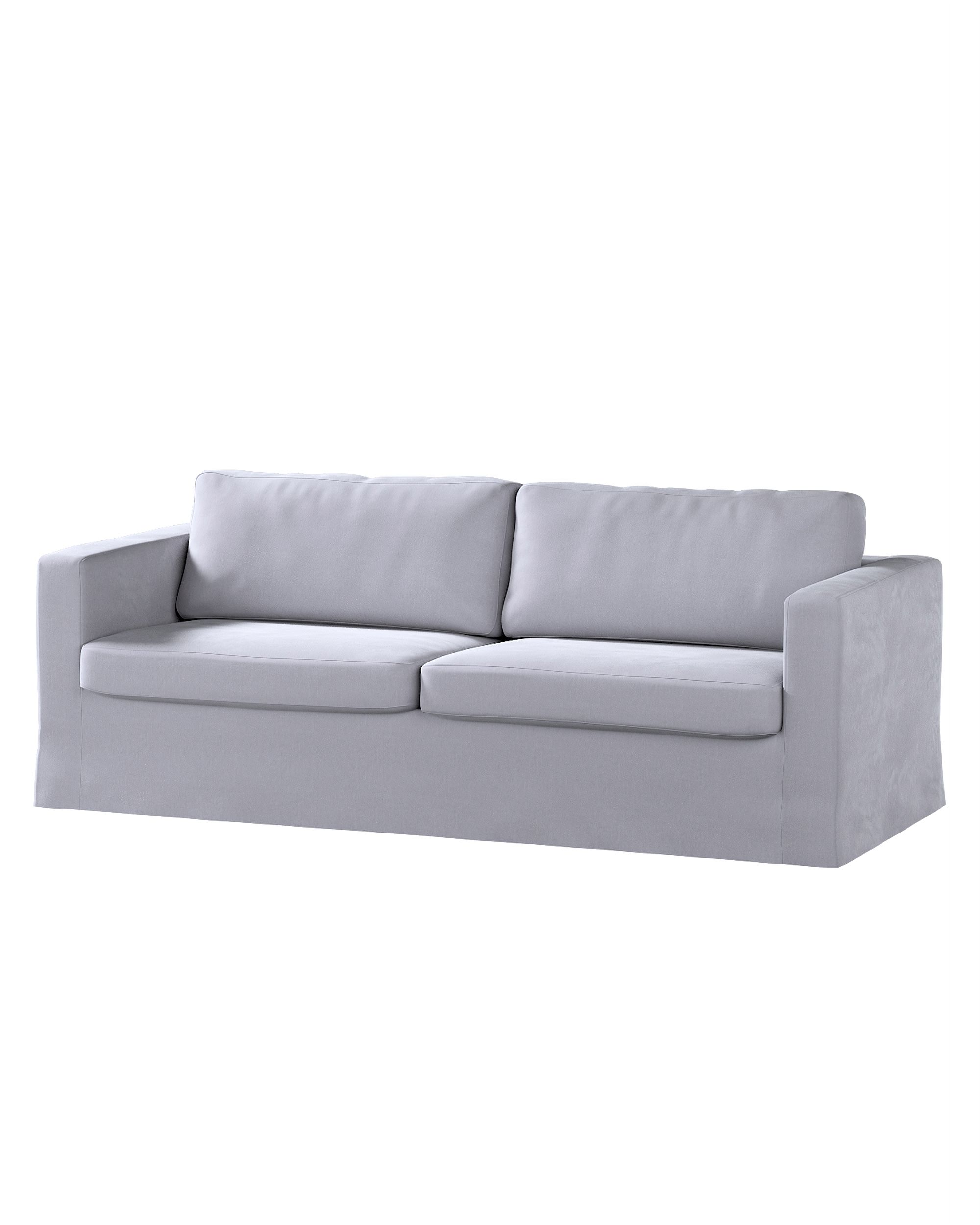Bezug für Karlstad 3-Sitzer Sofa nicht ausklappbar, lang Farbe grau Stoff glänzend, samt