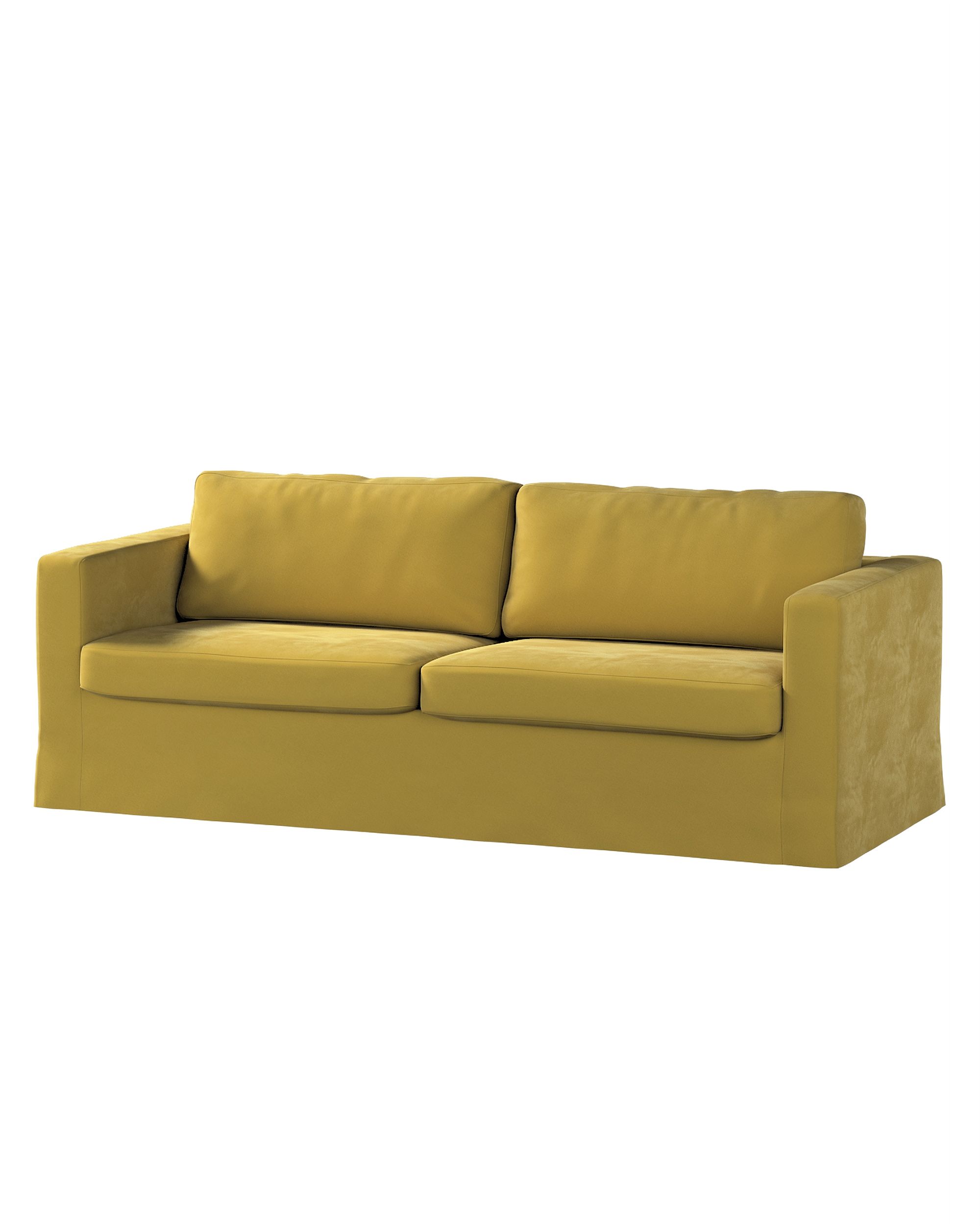 Bezug für Karlstad 3-Sitzer Sofa nicht ausklappbar, lang Farbe grün Stoff glänzend, samt