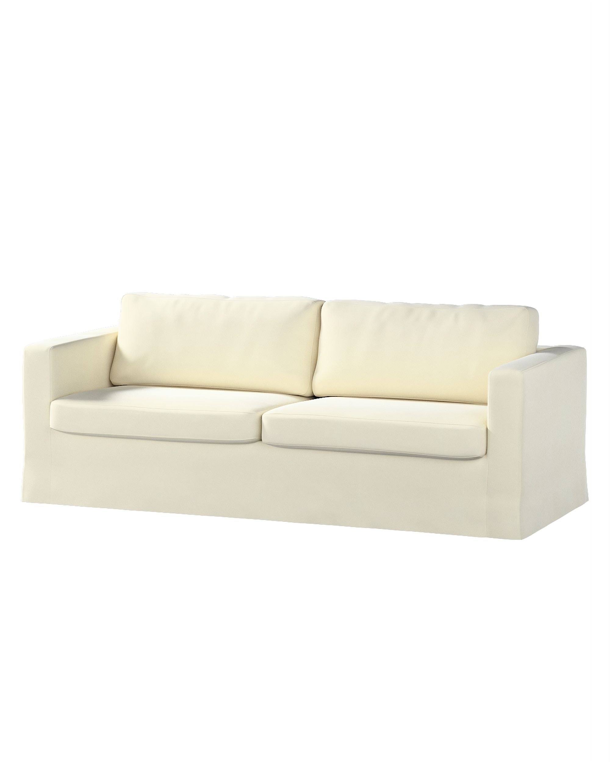 Bezug für Karlstad 3-Sitzer Sofa nicht ausklappbar, lang Farbe creme Stoff glänzend, samt