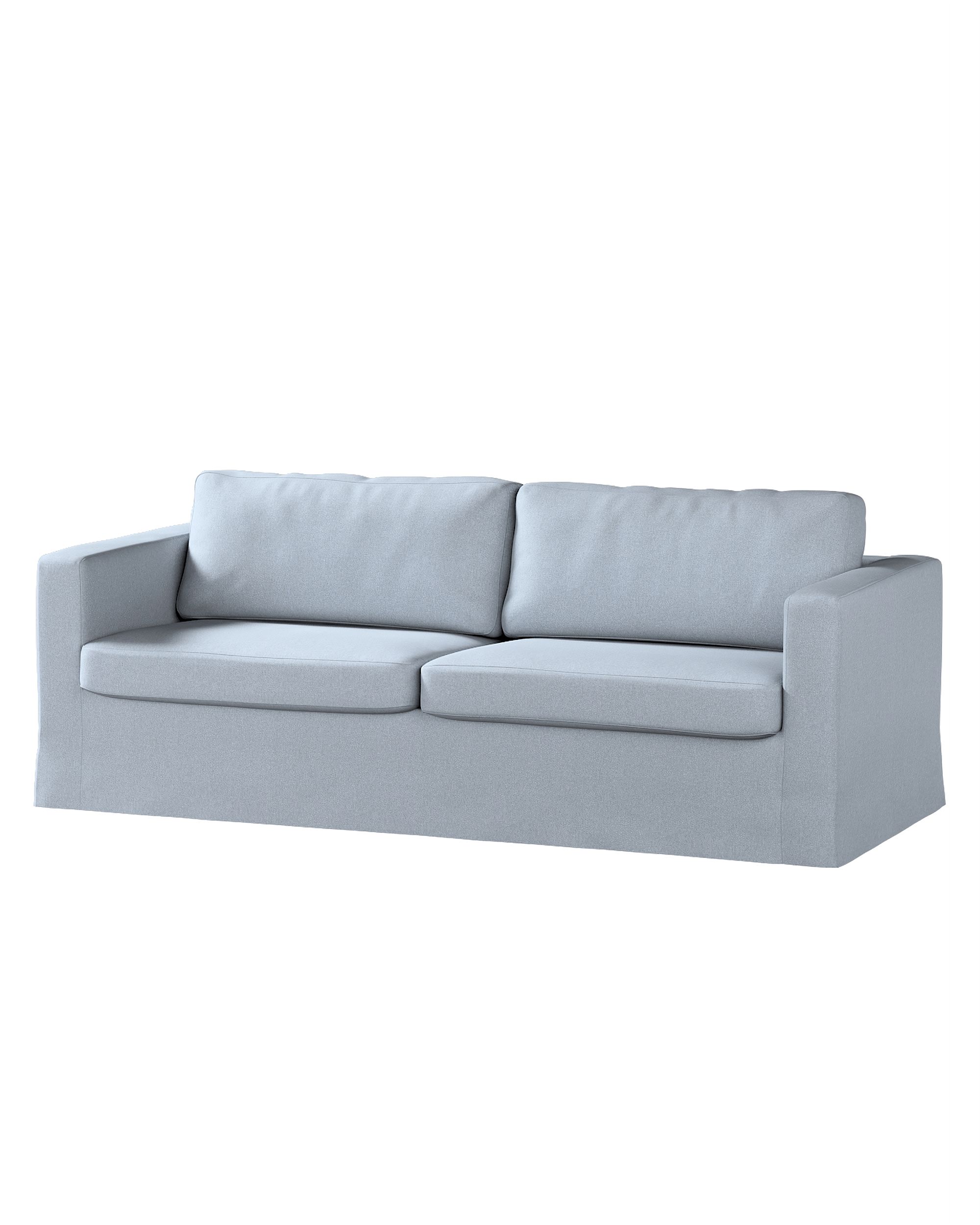 Bezug für Karlstad 3-Sitzer Sofa nicht ausklappbar, lang Farbe blau Stoff strukturiert