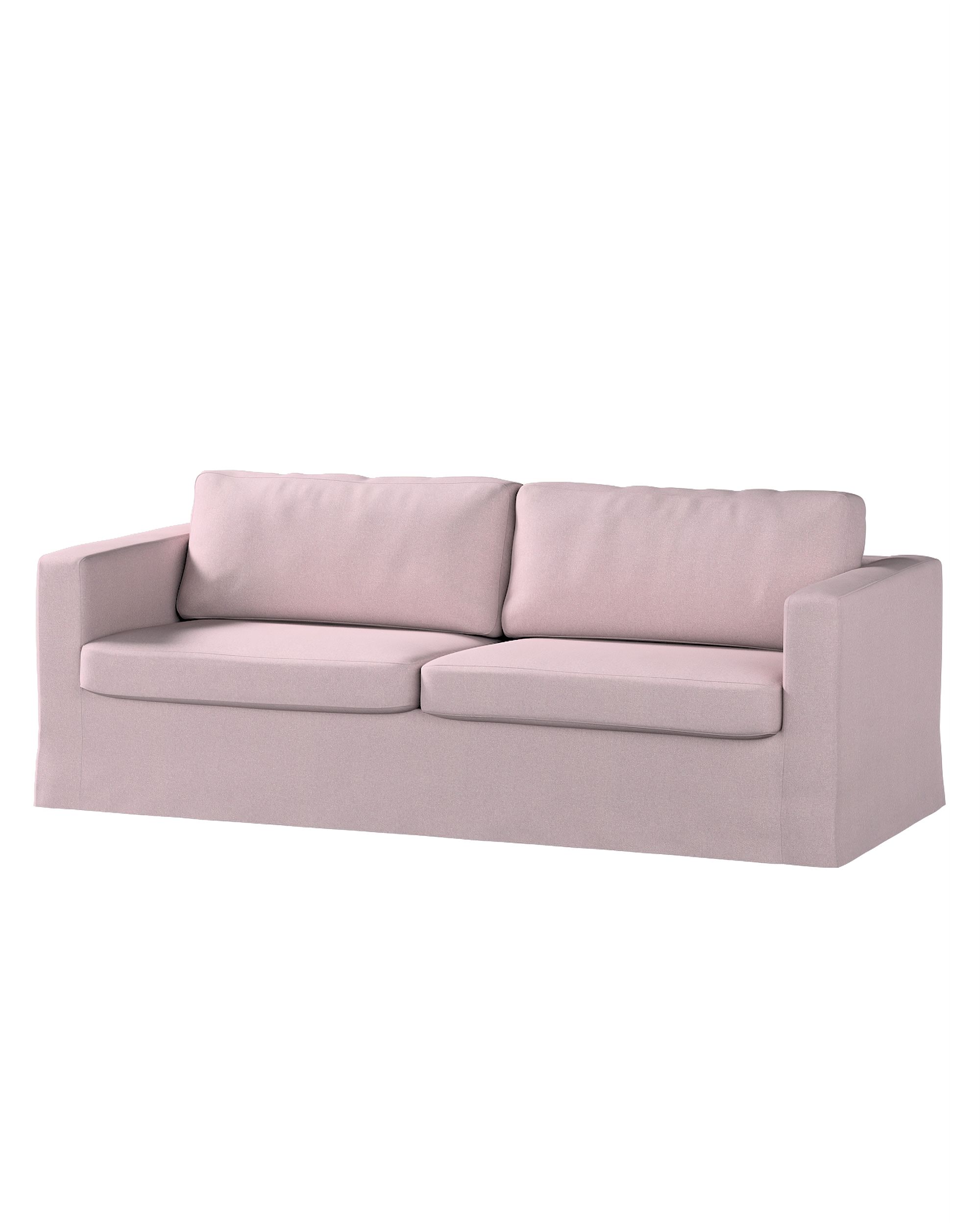 Bezug für Karlstad 3-Sitzer Sofa nicht ausklappbar, lang Farbe rosa Stoff strukturiert
