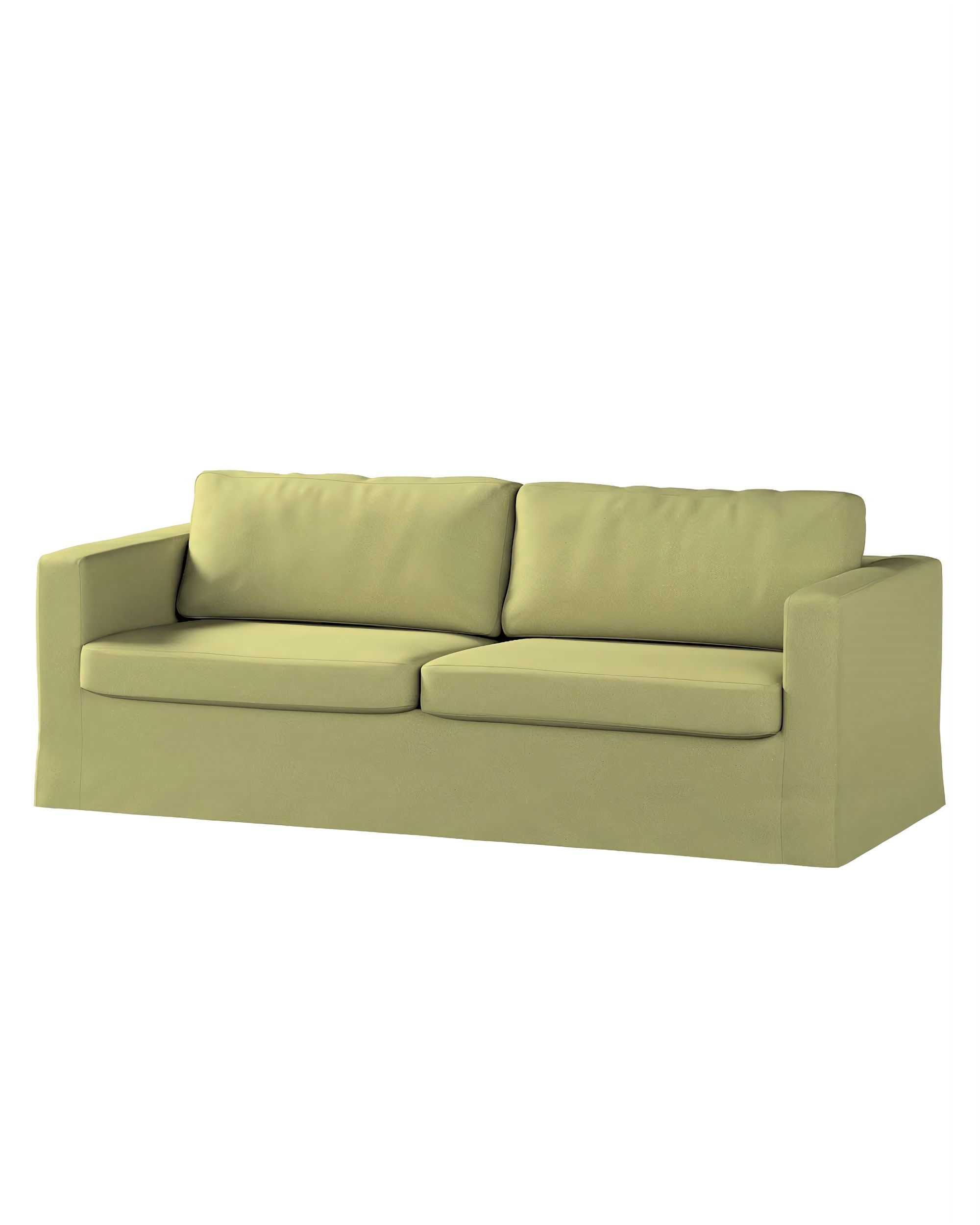 Bezug für Karlstad 3-Sitzer Sofa nicht ausklappbar, lang Farbe grün Stoff glänzend, samt