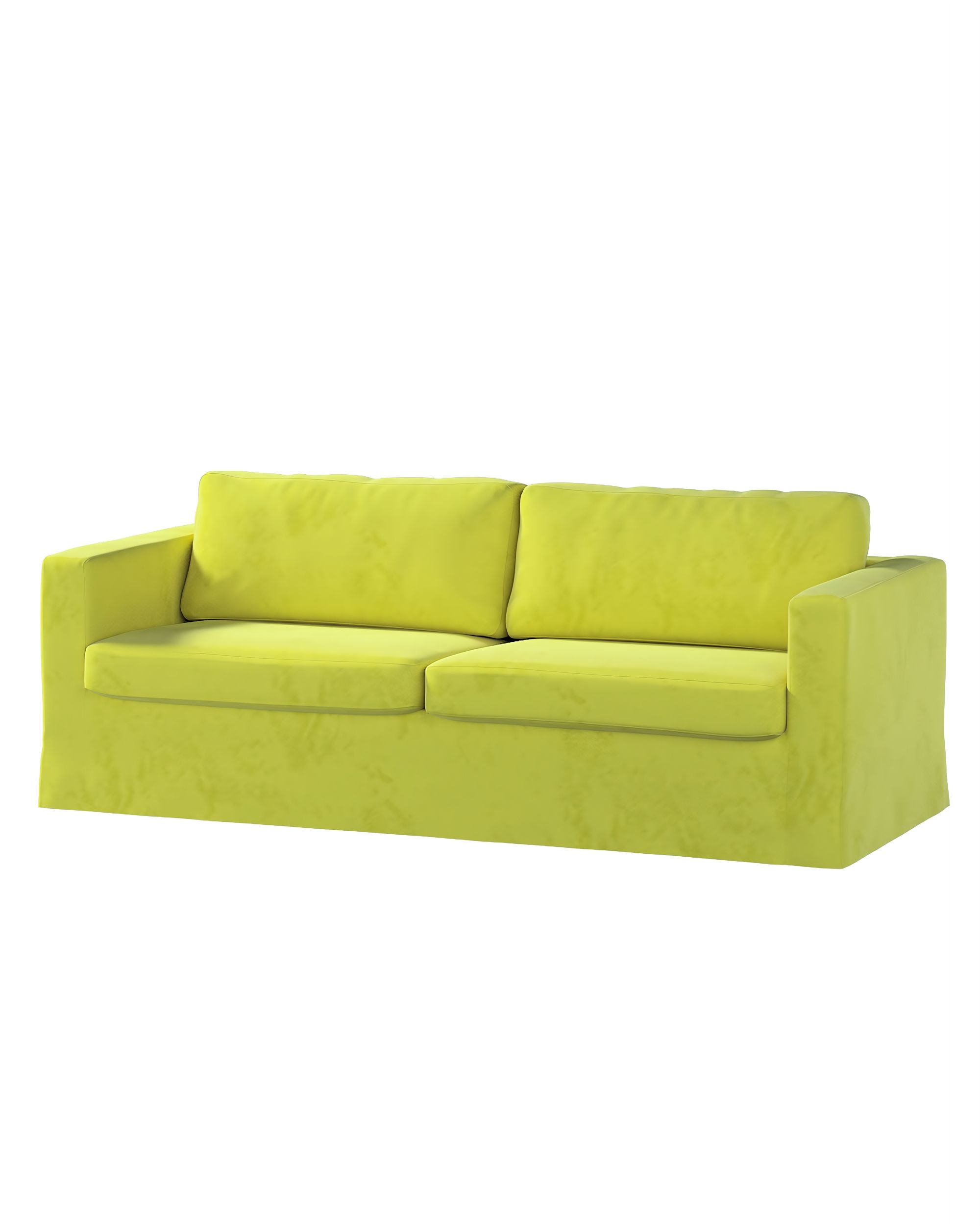 Bezug für Karlstad 3-Sitzer Sofa nicht ausklappbar, lang Farbe grün Stoff glänzend, samt