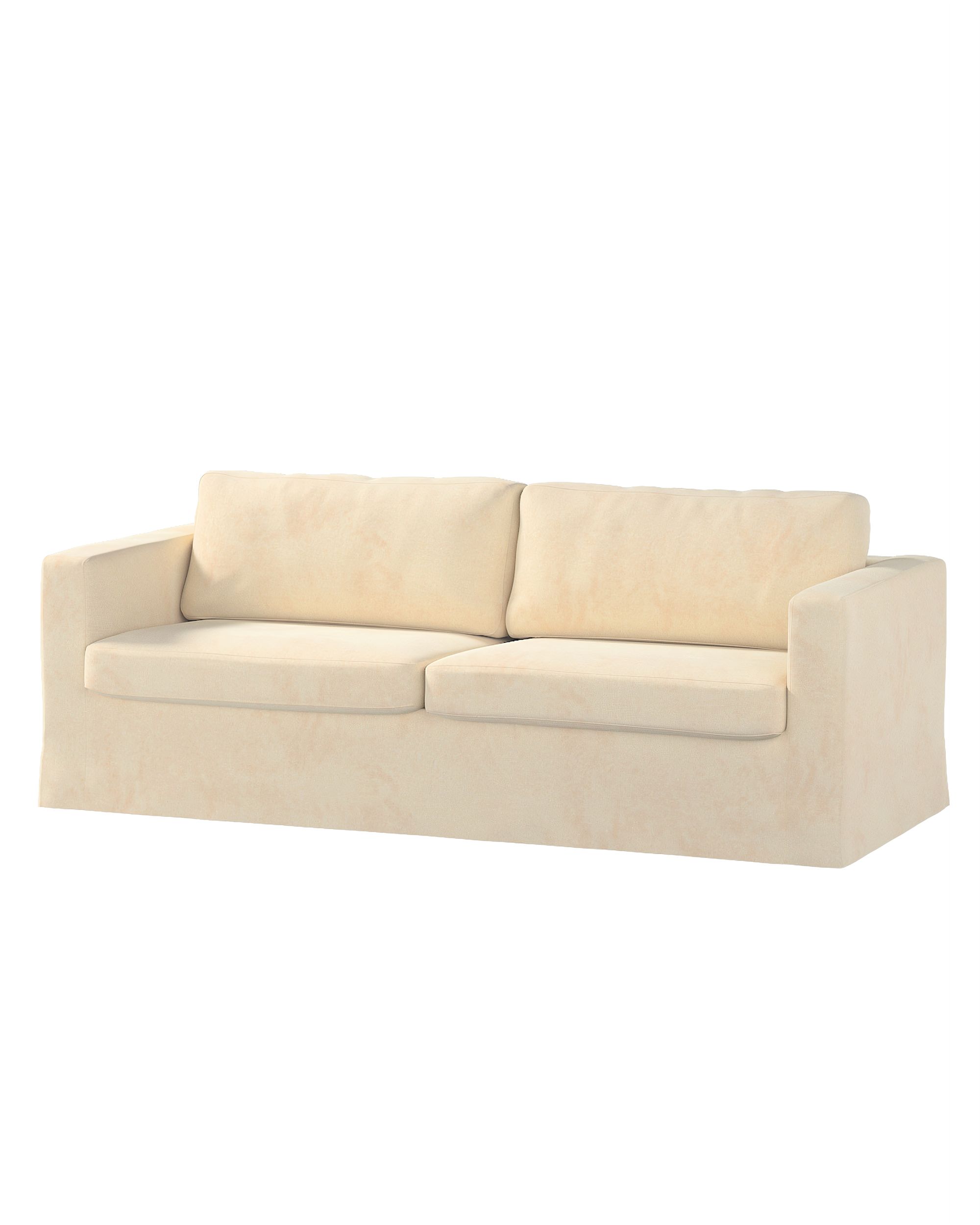 Bezug für Karlstad 3-Sitzer Sofa nicht ausklappbar, lang Farbe ecru Stoff glänzend, samt