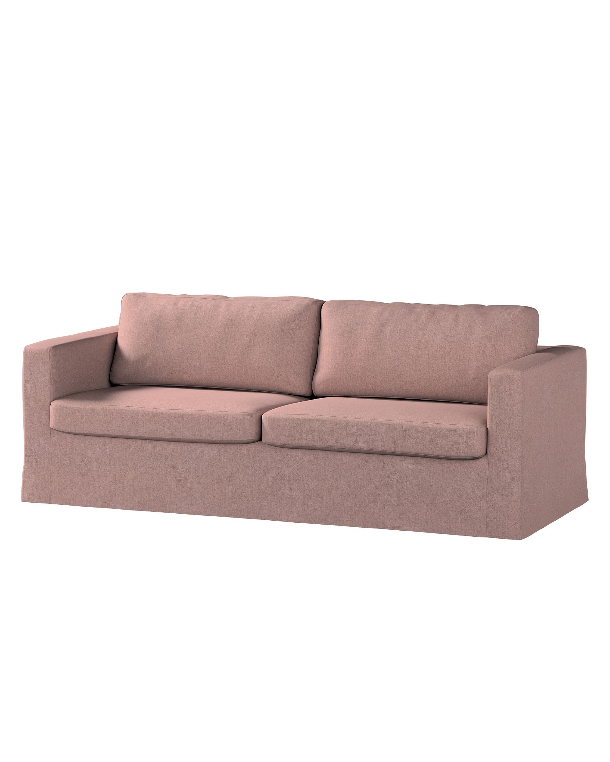Bezug für Karlstad 3-Sitzer Sofa nicht ausklappbar, lang Farbe rosa Stoff strukturiert
