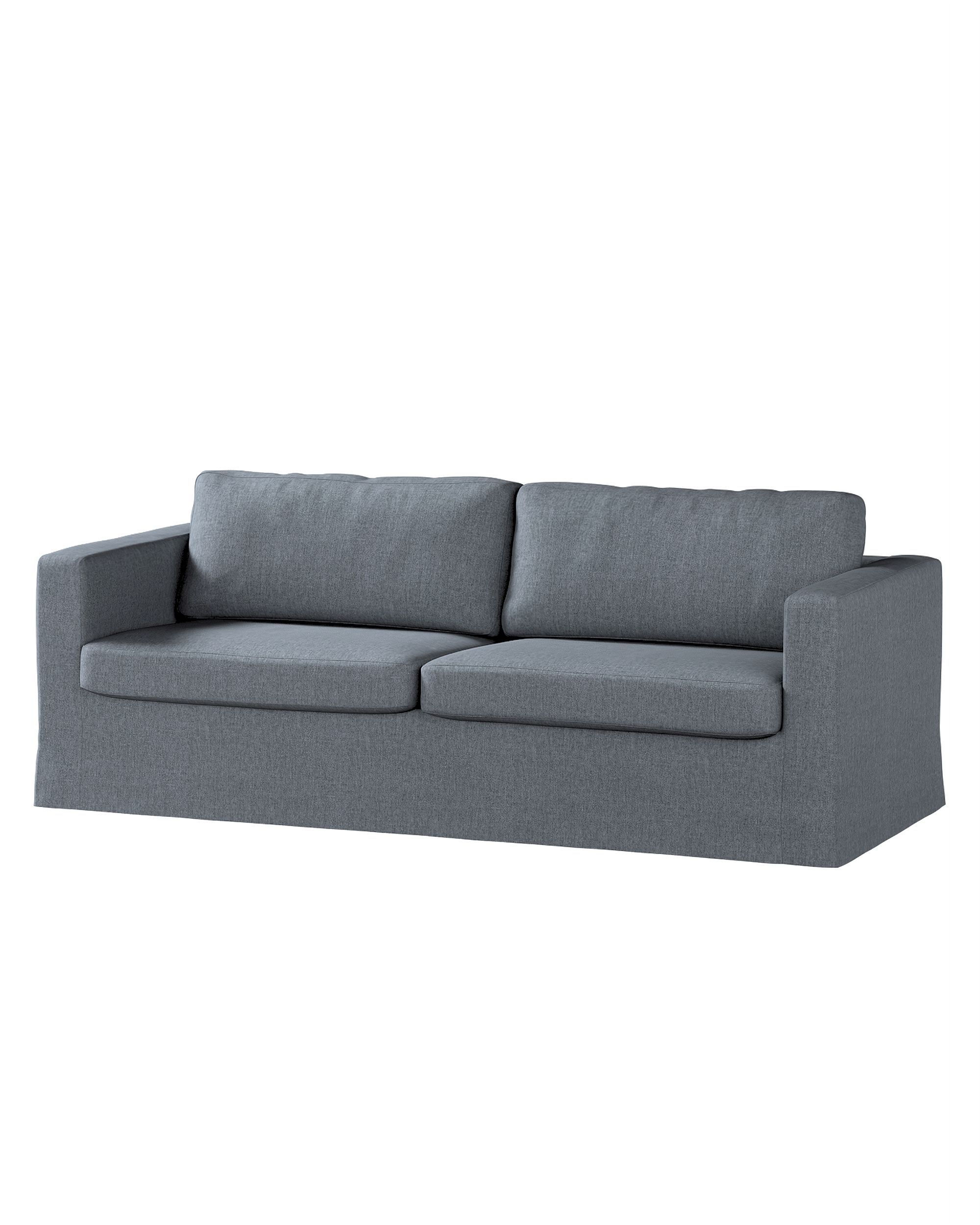 Bezug für Karlstad 3-Sitzer Sofa nicht ausklappbar, lang Farbe grau Stoff strukturiert
