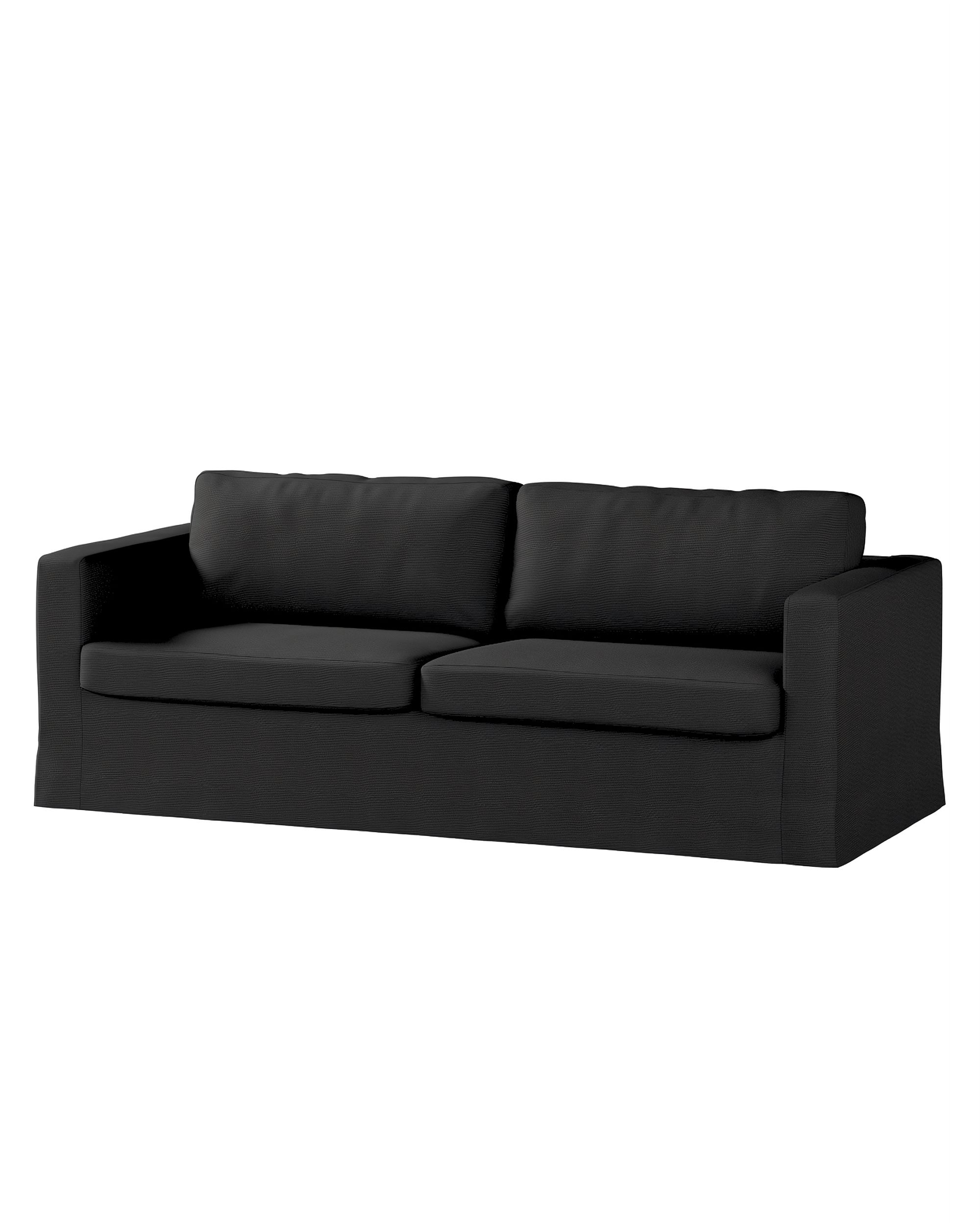 Bezug für Karlstad 3-Sitzer Sofa nicht ausklappbar, lang Farbe schwarz Stoff strukturiert
